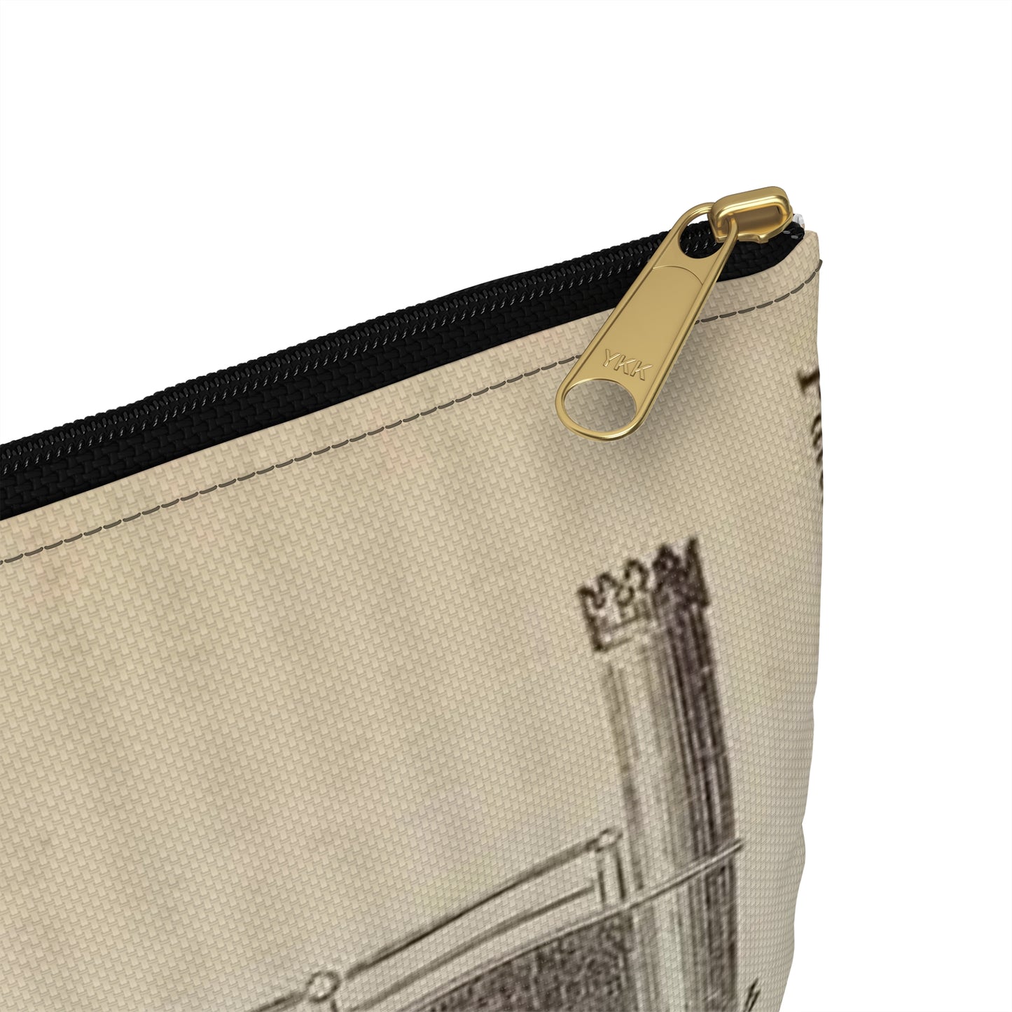 Patent Drawing of Engine - Patent steam coach, by the late Mr. David Gordon Public domain image Large Organizer Pouch with Black Zipper