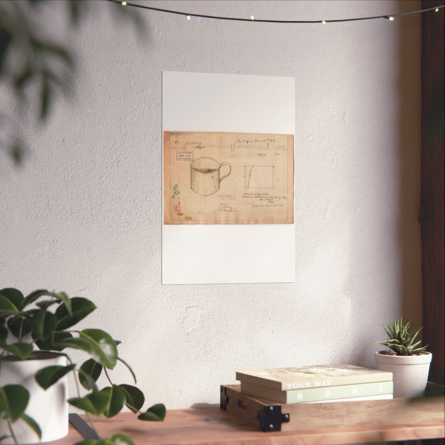 Patent drawing - Drawing of Soldiers Filtering Drinking Cup Public domain image High Quality Matte Wall Art Poster for Home, Office, Classroom