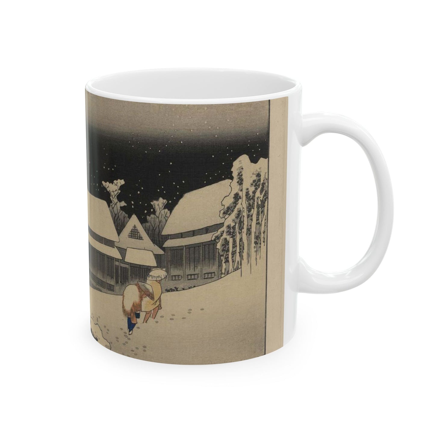 Utagawa Hiroshige - Kanbara, Ando Hiroshige - Ukiyo e print Beautiful Novelty Ceramic Coffee Mug 11oz