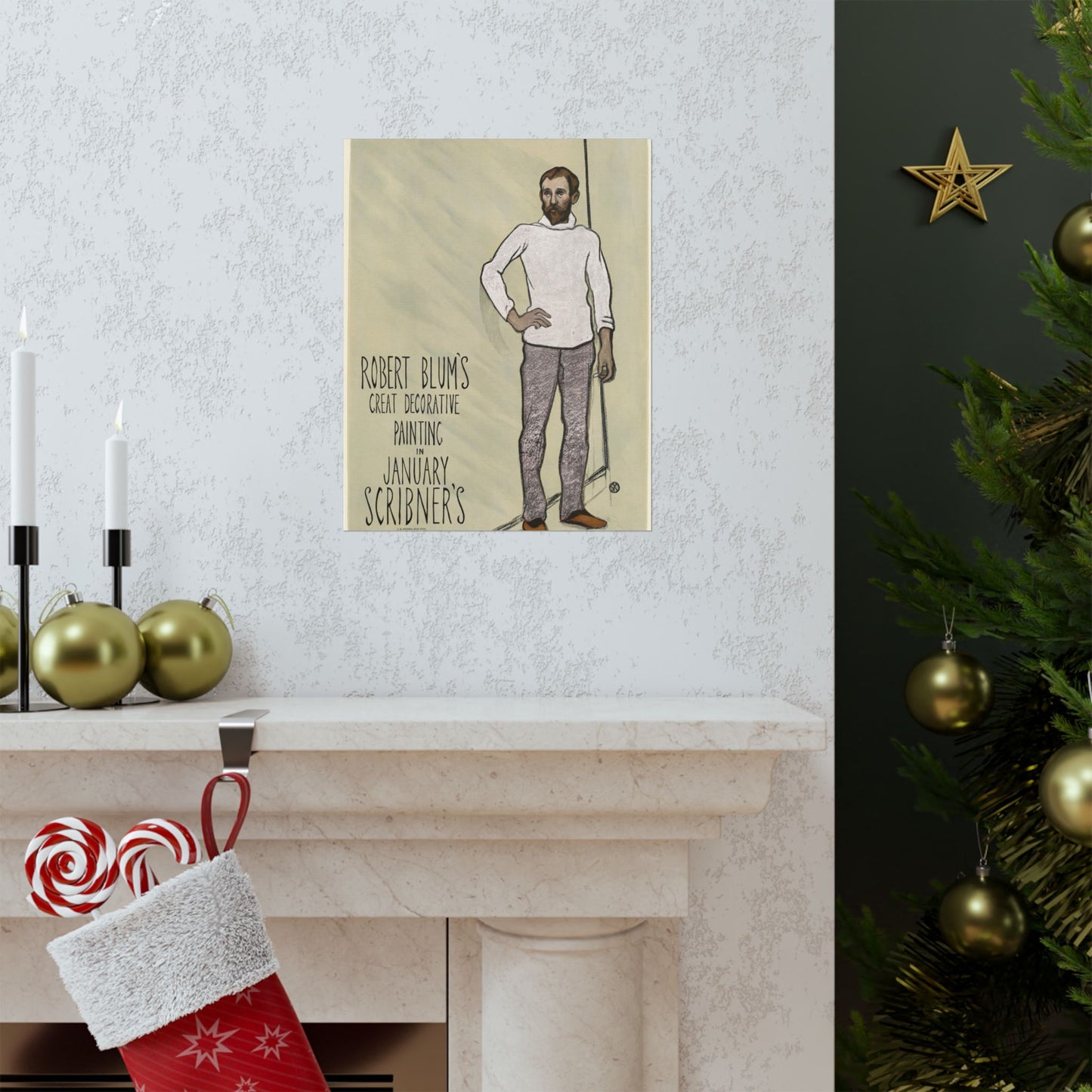 Robert Blum's great decorative painting in January Scribner's High Quality Matte Wall Art Poster for Home, Office, Classroom