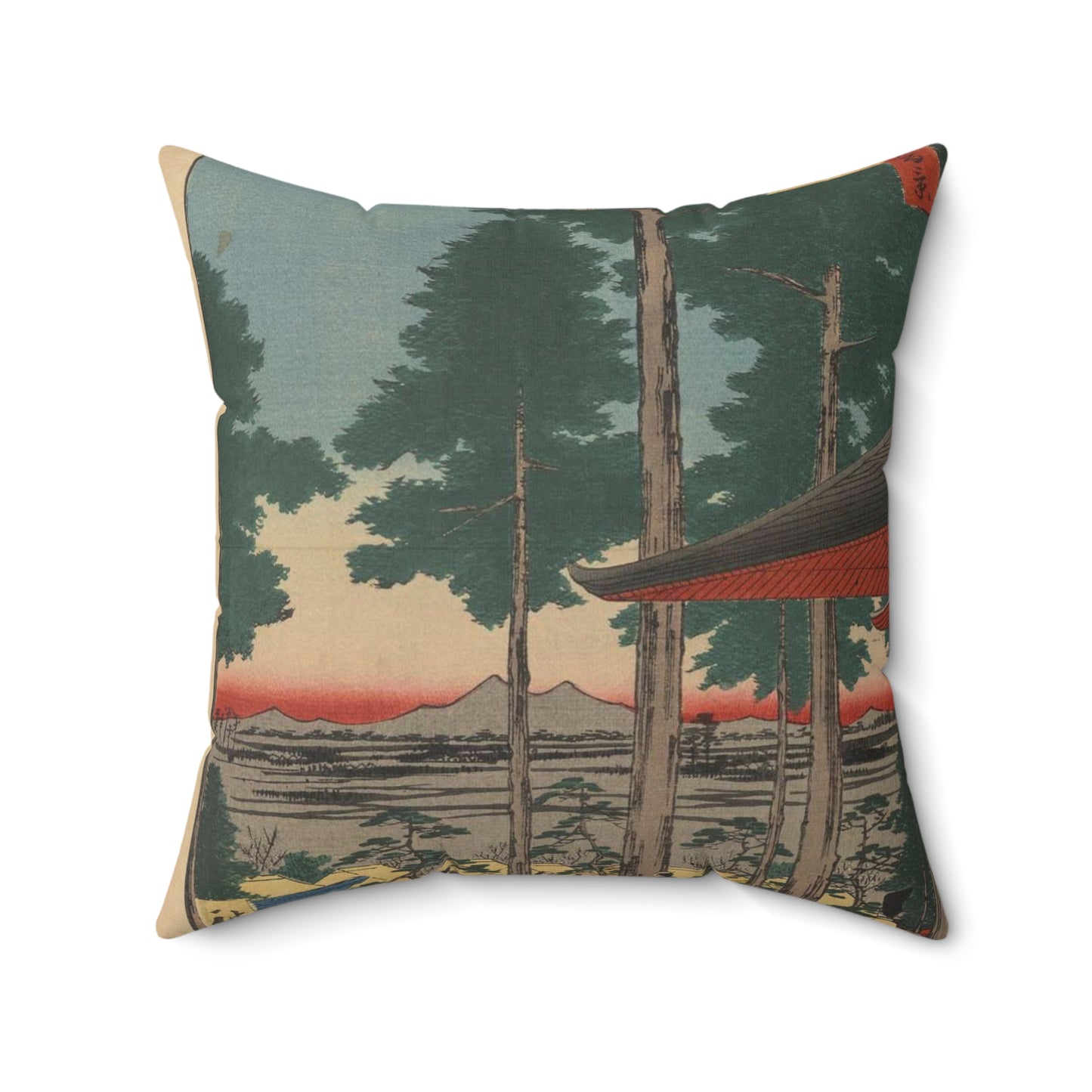 Gajō icchō, Andō Hiroshige - Public domain portrait drawing Decorative Accent Square Pillow