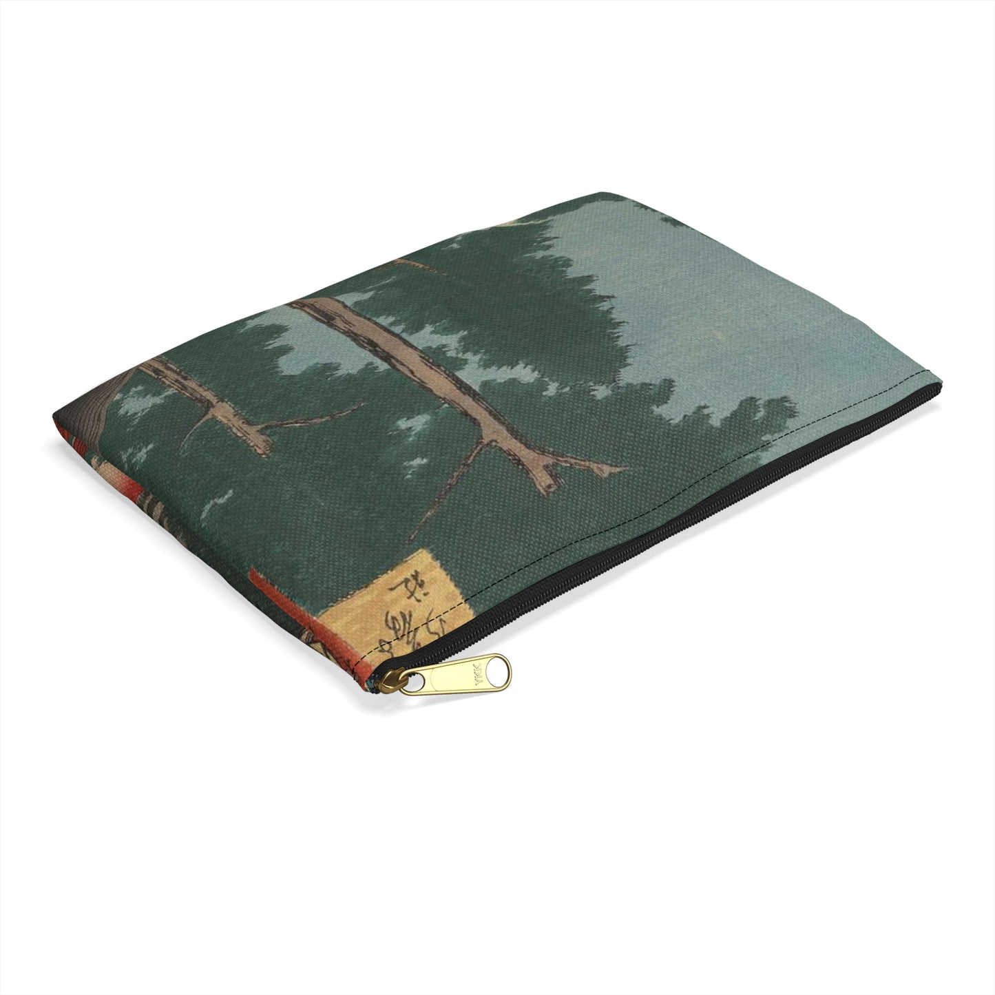 Gajō icchō, Andō Hiroshige - Public domain portrait drawing Large Organizer Pouch with Black Zipper