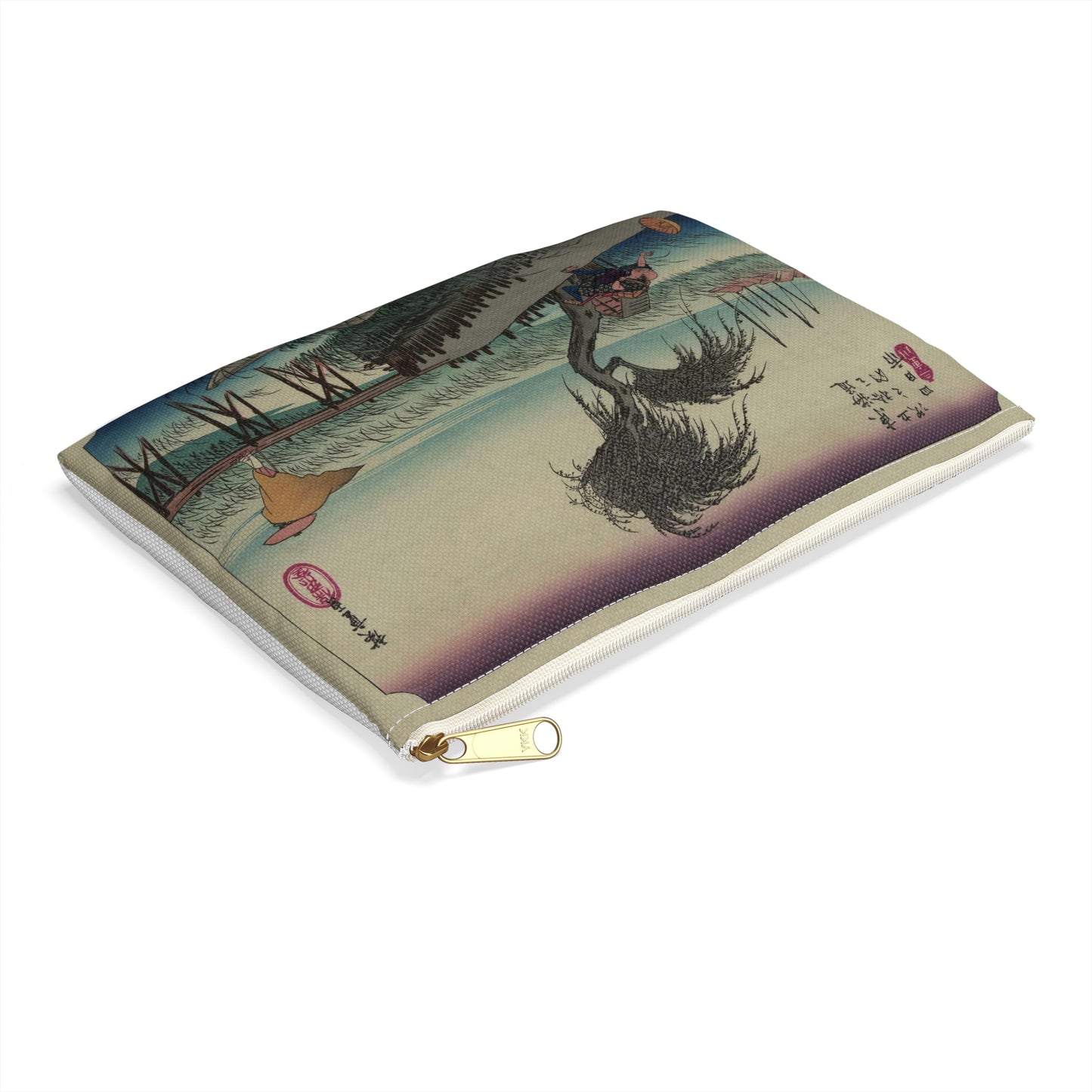 Utagawa Hiroshige - Yokkaichi, Ando Hiroshige - Ukiyo e print Large Organizer Pouch with Black Zipper