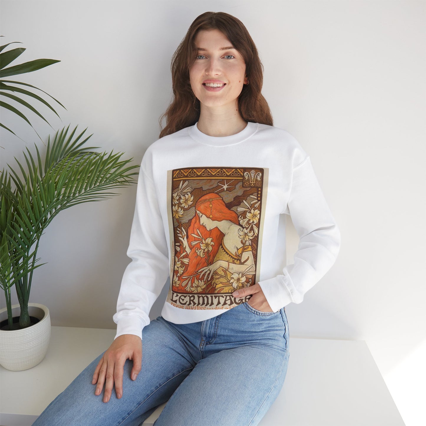Paul Emile Berthon - Affiche pour la Revue "l'Érmitage. White Heavy Blend Adult Crew Neck SweatShirt