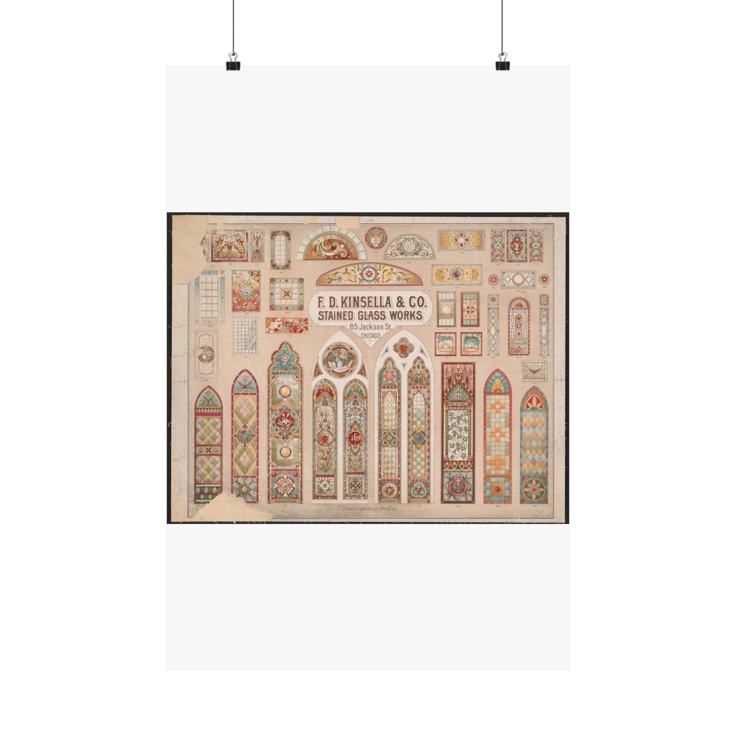 F.D. Kinsella & Co., stained glass works High Quality Matte Wall Art Poster for Home, Office, Classroom