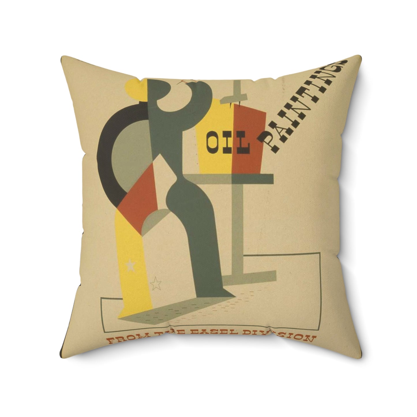 Exhibition Oil paintings from the easel division : N.Y.C. WPA Art Project, Work Projects Administration. Decorative Accent Square Pillow