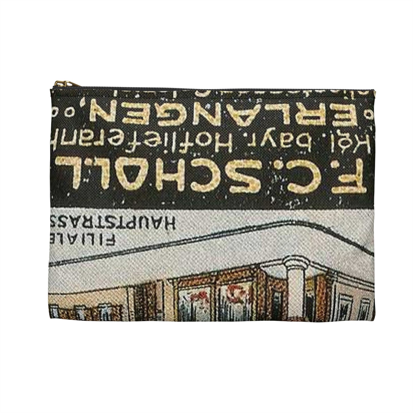 Erlangen Hauptstraße um 1910 001 Large Organizer Pouch with Black Zipper