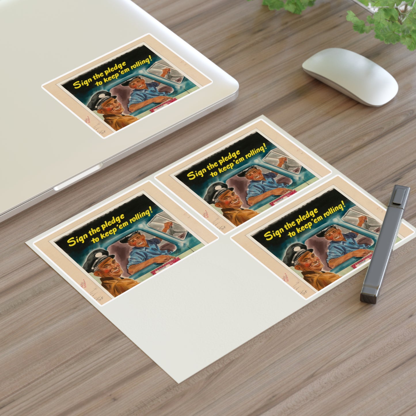 Sign the pledge to keep'em rolling! U.S. Truck Conservation Corps - U.S. Office of Defense Transportation Laminated UV Protective Vinyl Stickers