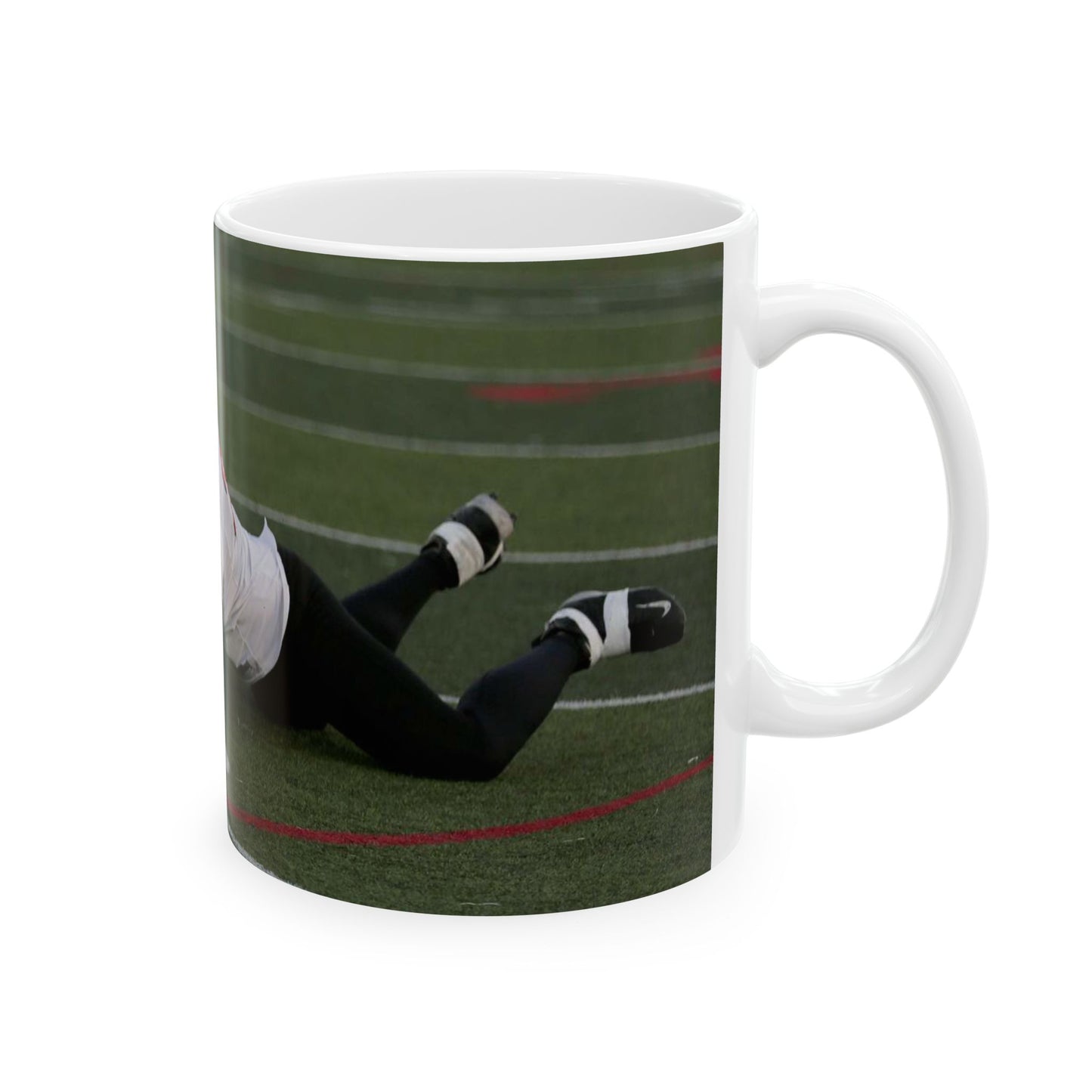 Fred Spencer, Falcons defensive lineman, trips up a Beautiful Novelty Ceramic Coffee Mug 11oz