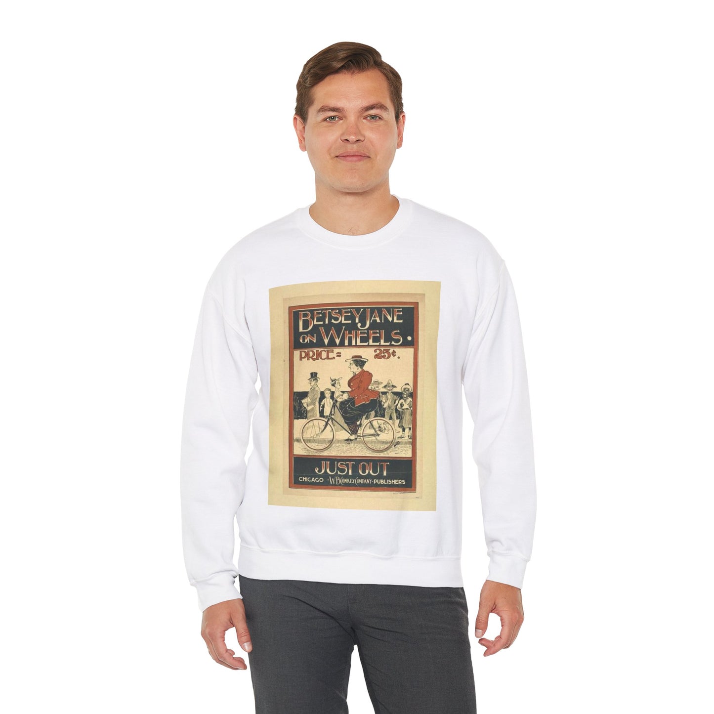 Picryl description: Public domain image of byciclyst, bike, bicycle wheel, sport event, free to use, no copyright restrictions. White Heavy Blend Adult Crew Neck SweatShirt