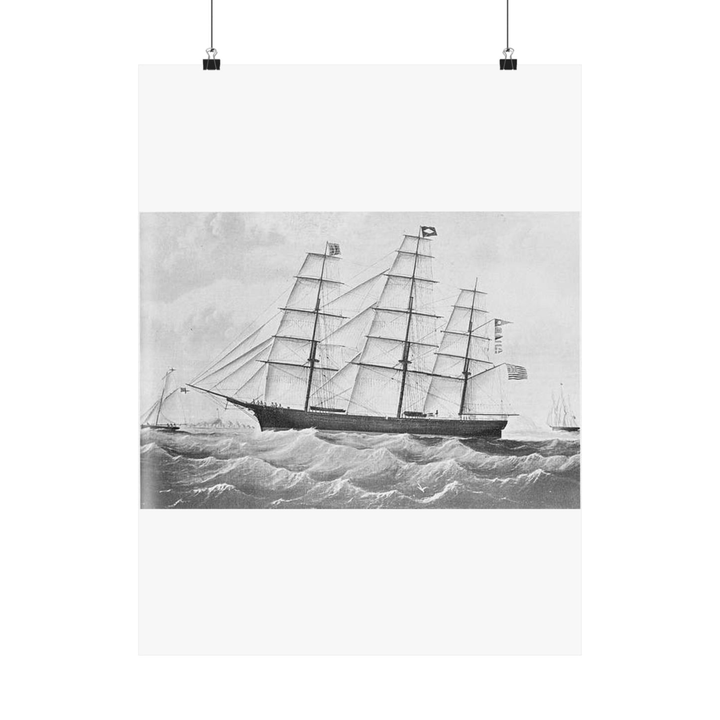 Chariot of Fame (A1 extreme clipper, 1853) High Quality Matte Wall Art Poster for Home, Office, Classroom