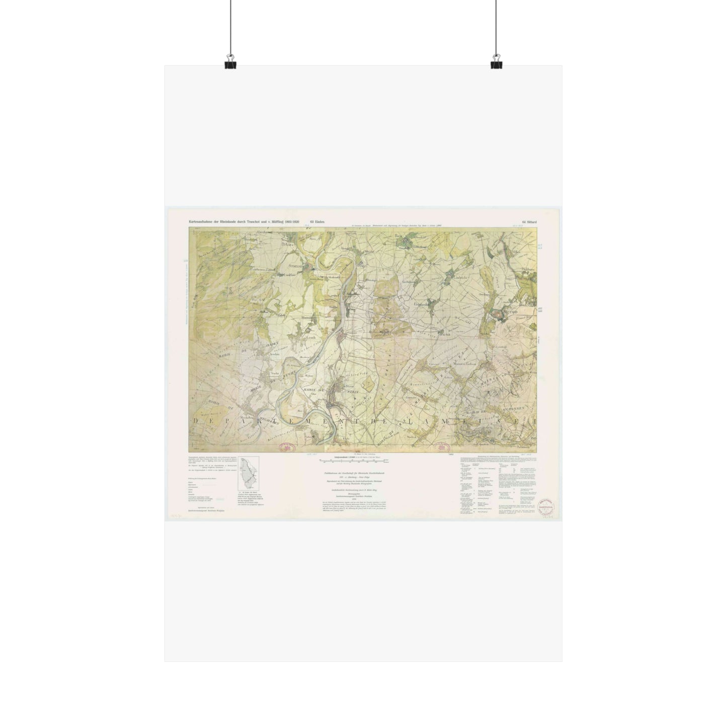 Tr K 63 Eisden - 64 Sittard - Public domain vintage map High Quality Matte Wall Art Poster for Home, Office, Classroom