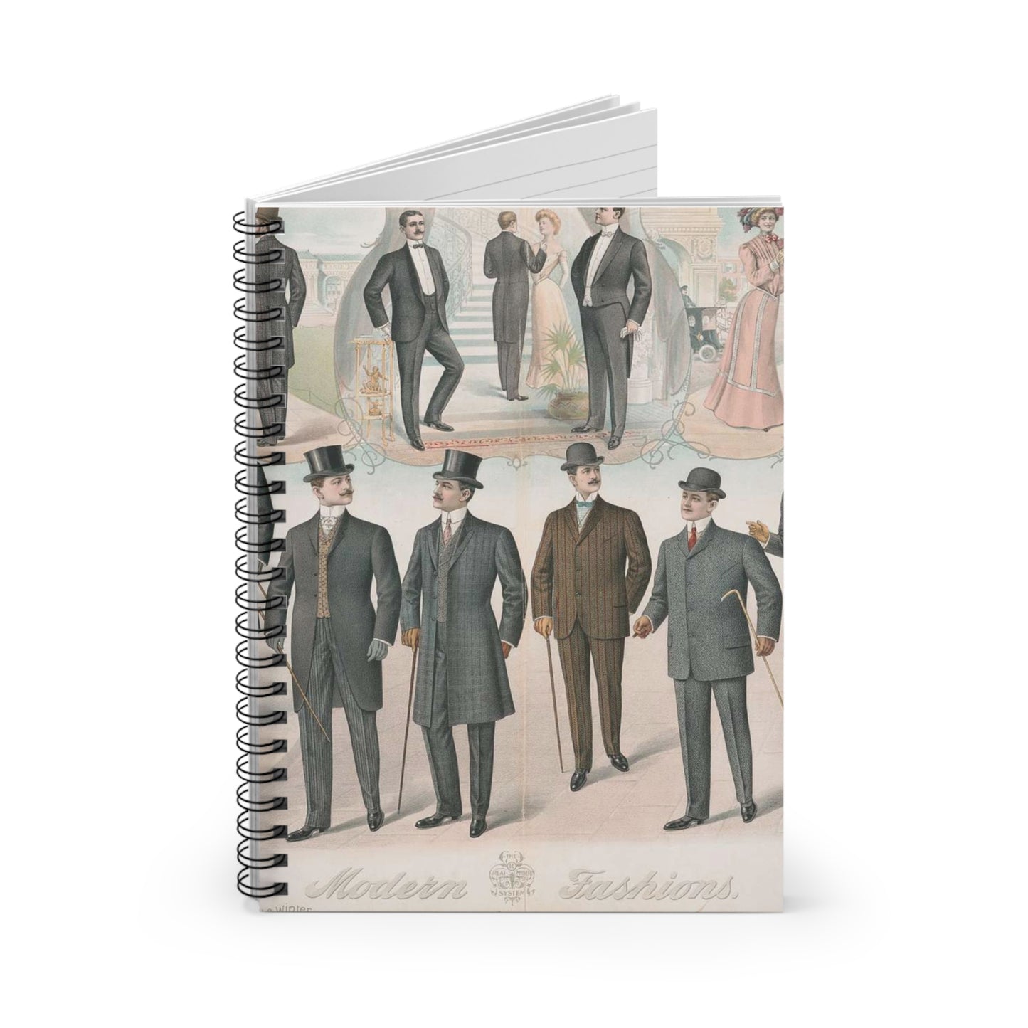 Modern fashions, fall & winter - Public domain graphic arts, Library of Congress Spiral Bound Ruled Notebook with Printed Cover