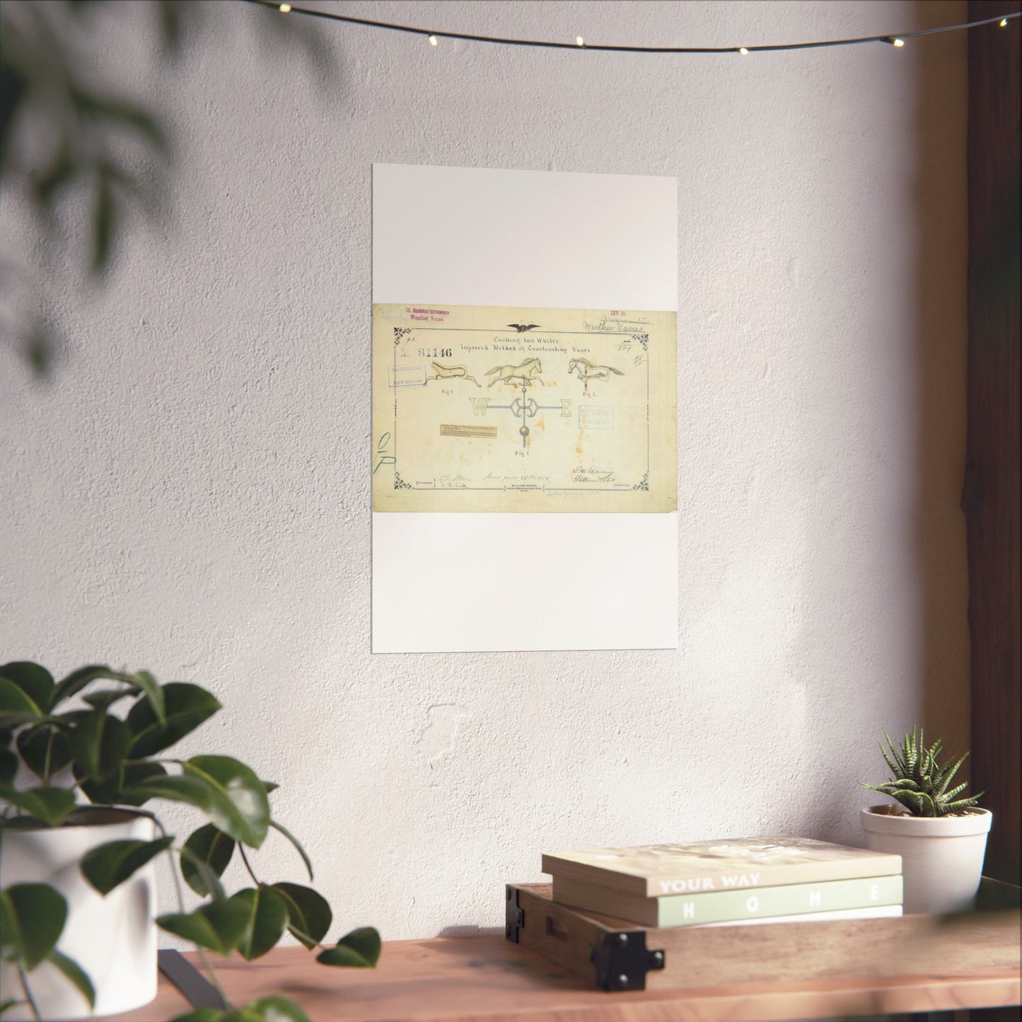 Patent drawing - Drawing of an Improved Method of Constructing Vanes Public domain image High Quality Matte Wall Art Poster for Home, Office, Classroom