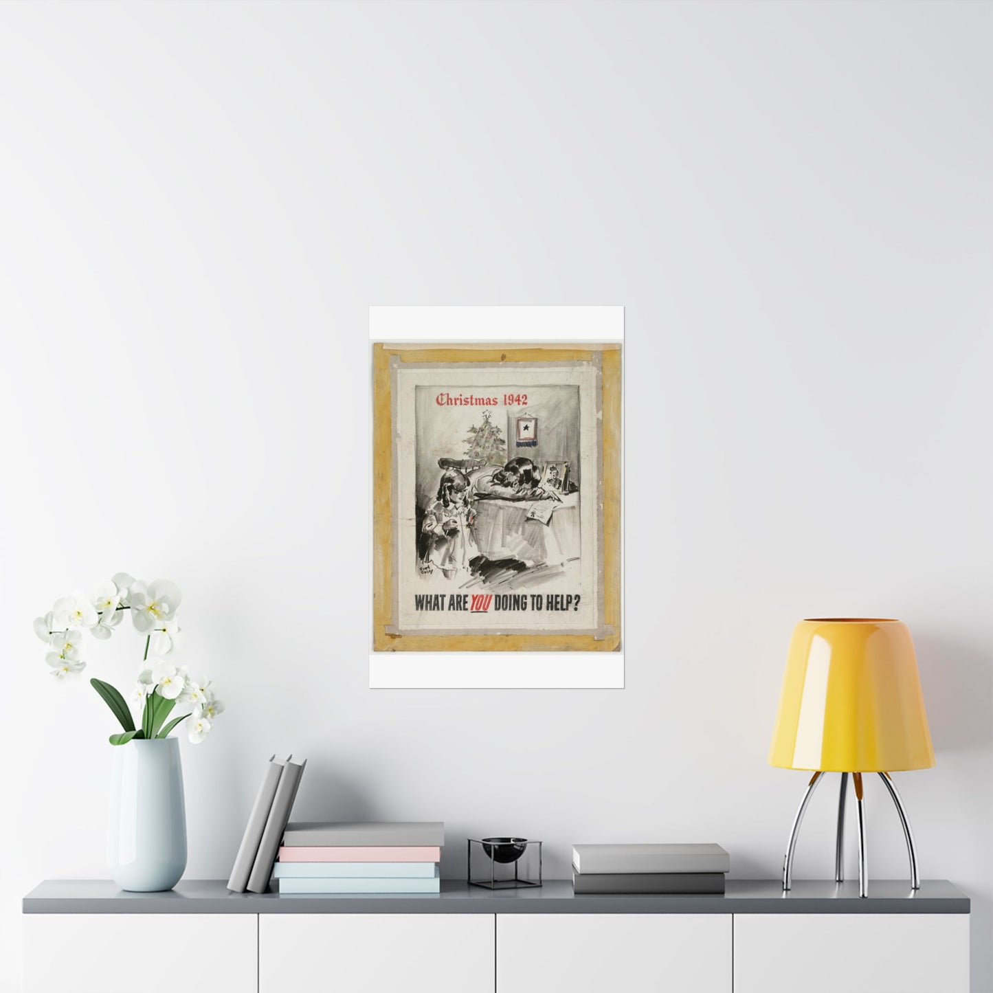 What Are You Doing to Help? Christmas 1942 High Quality Matte Wall Art Poster for Home, Office, Classroom