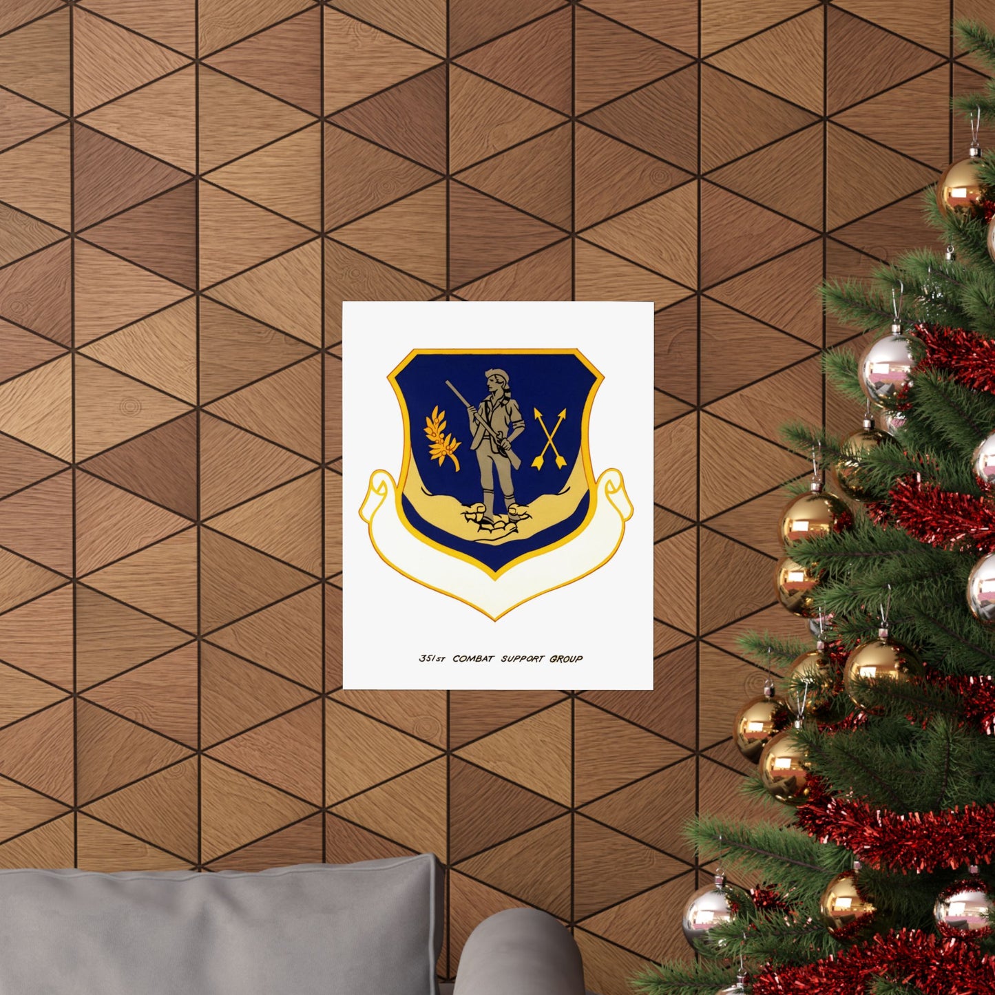 Official emblem for the 351st Combat Support Group High Quality Matte Wall Art Poster for Home, Office, Classroom