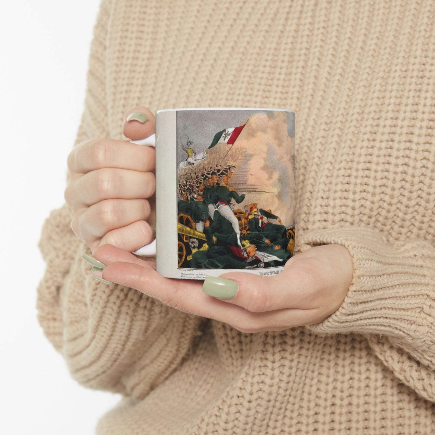 Battle of Buena Vista--Fought February 23d, 1847--The American Army under Genl. Taylor were completely victorious / lith. & pub. by J. Bailie (sic), N. York. Beautiful Novelty Ceramic Coffee Mug 11oz