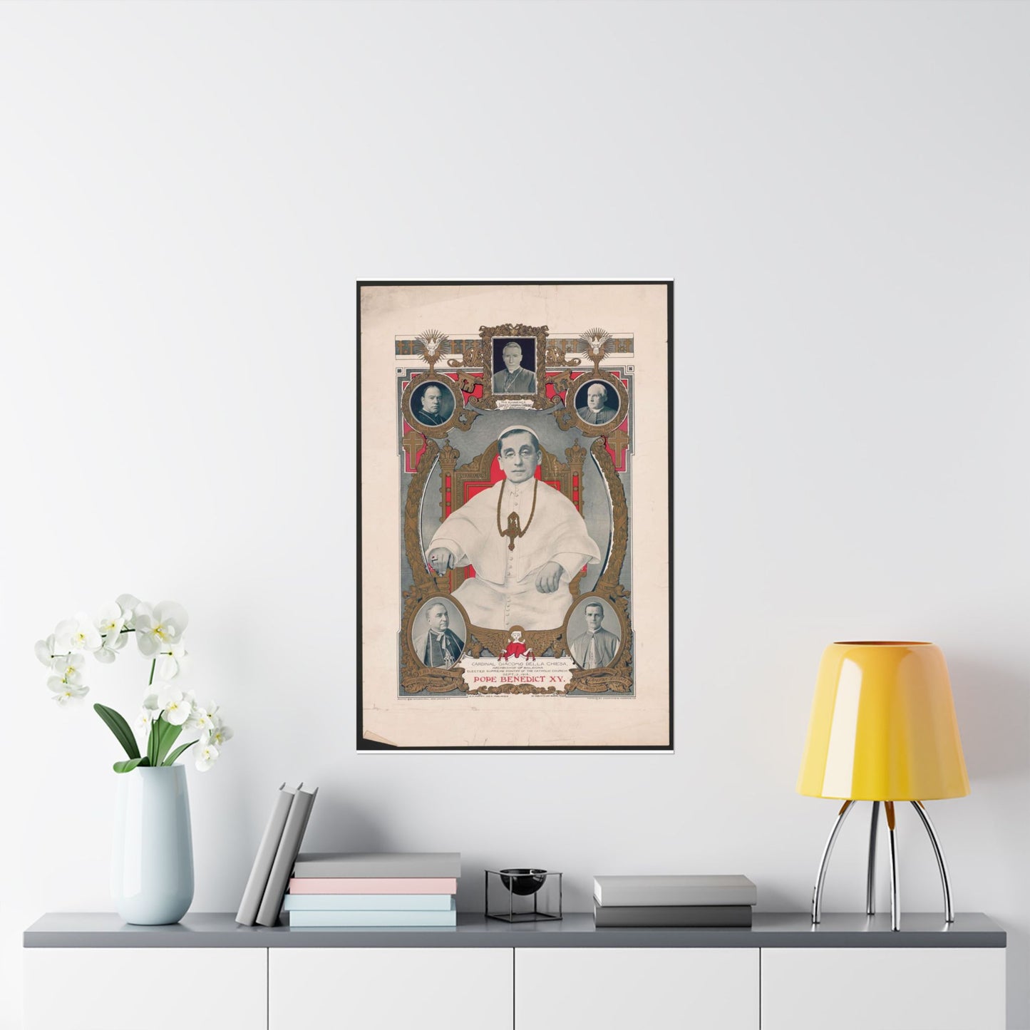 Pope Benedict XV: Cardinal Giacomo Della Chiese, Archbishop of Bologna, Elected Supreme Pontiff of the Catholic Church, September 3, 1914 High Quality Matte Wall Art Poster for Home, Office, Classroom