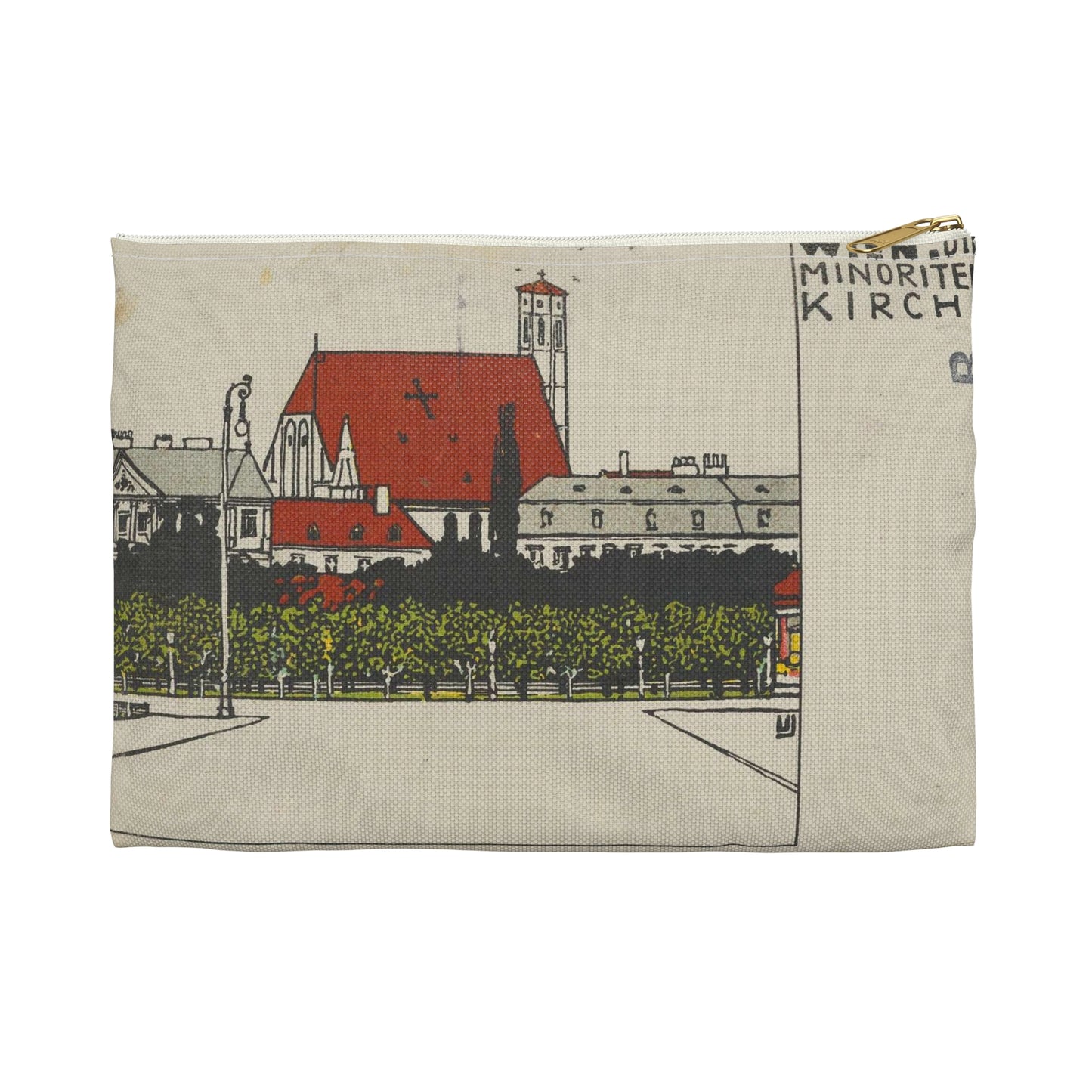 Vienna- Minorite Church (Wien- Die Minoriten Kirche) MET DP844339 Large Organizer Pouch with Black Zipper