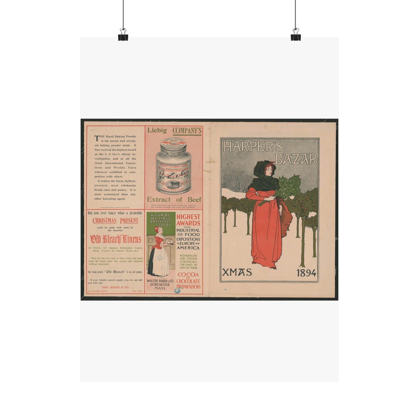 Louis Rhead - Harper's Bazar, Xmas 1894 LCCN2015646920 High Quality Matte Wall Art Poster for Home, Office, Classroom