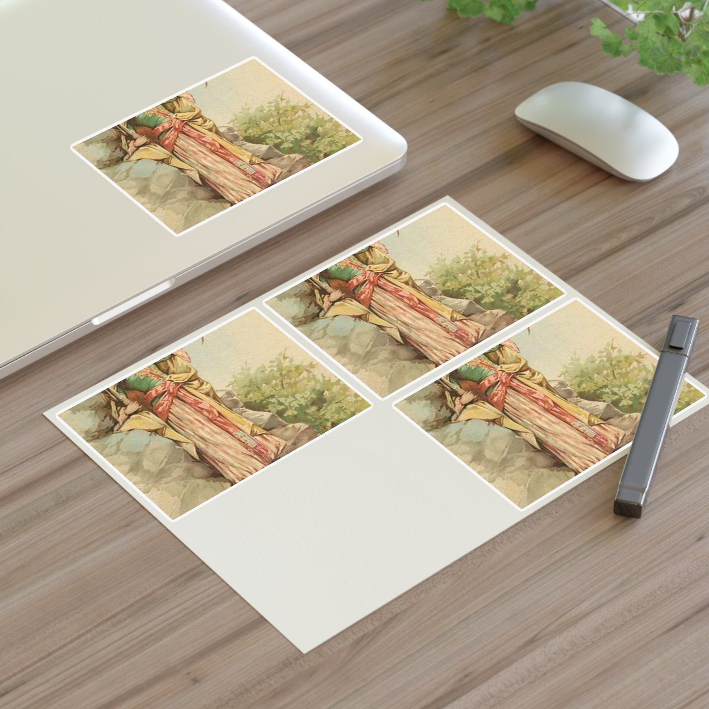 The talking bird. - Drawing. Public domain image. Laminated UV Protective Vinyl Stickers