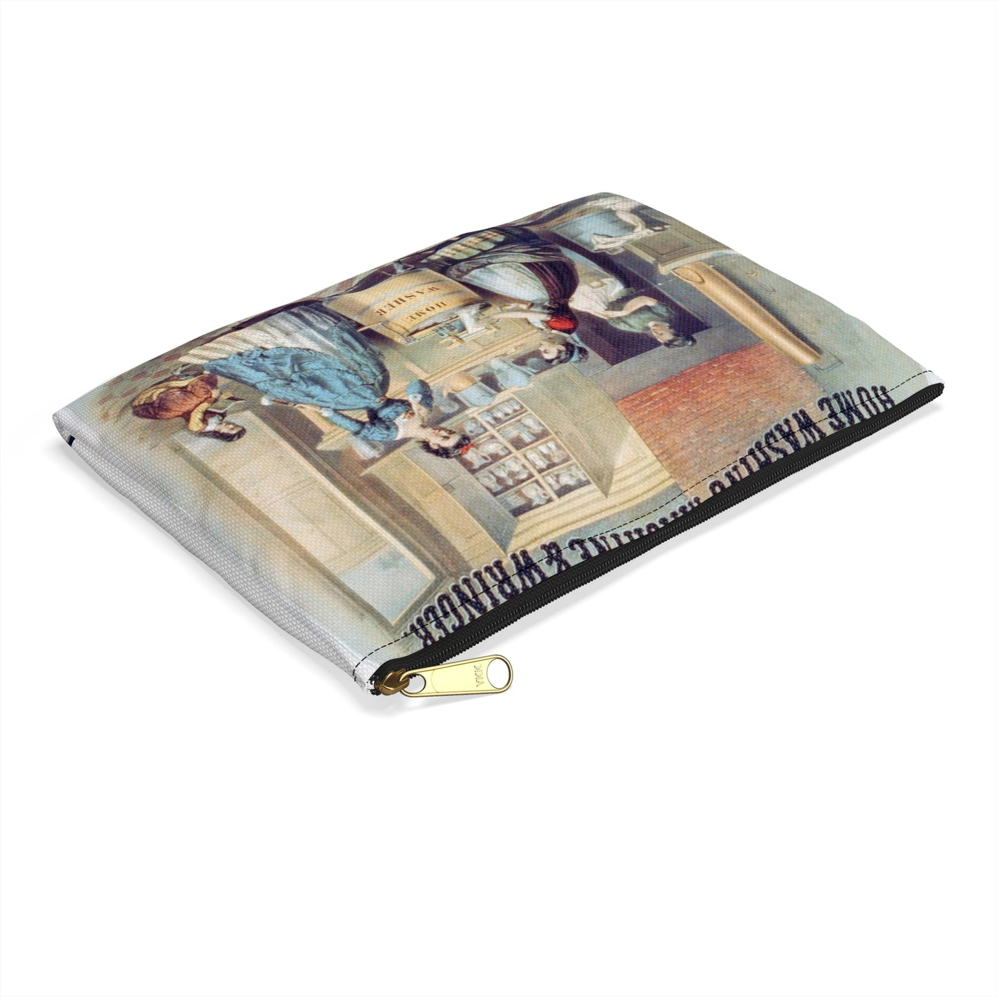 Home washing machine & wringer - A painting of women washing machines in a kitchen Large Organizer Pouch with Black Zipper