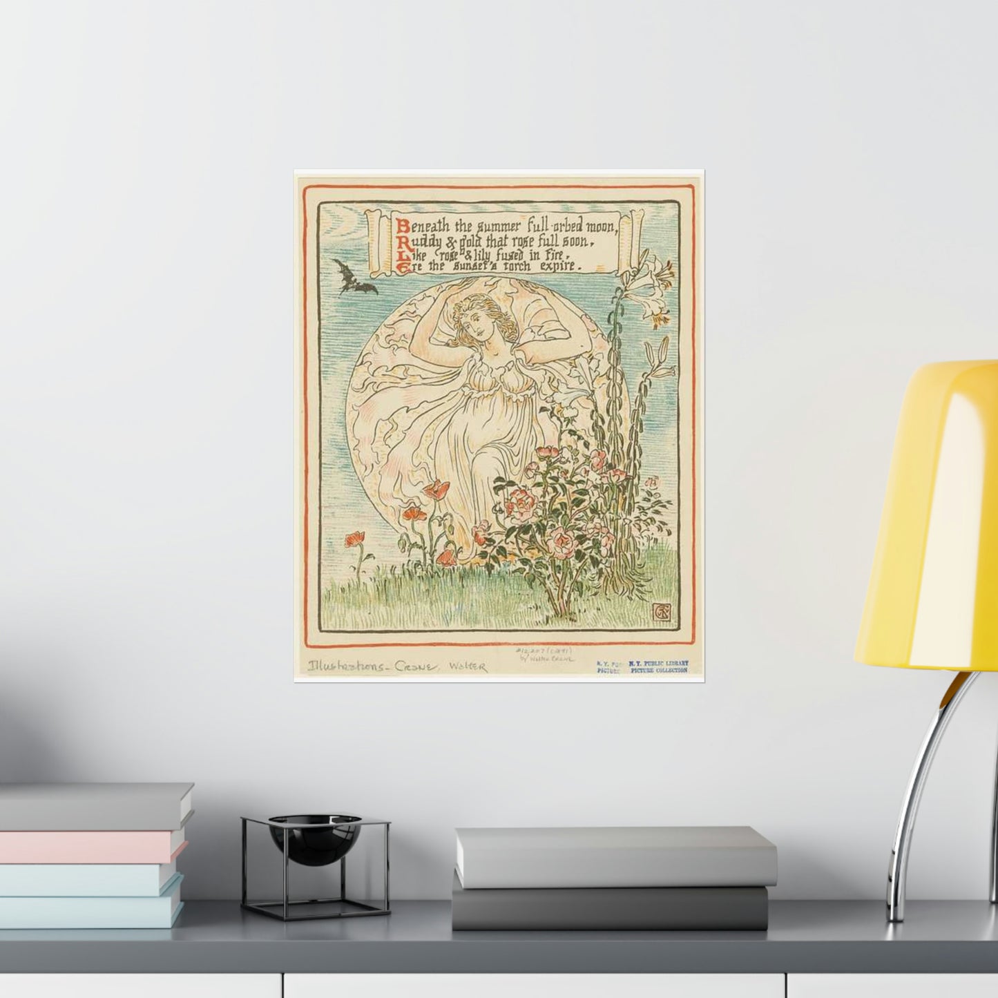 Beneath the summer full-orbed moon, ruddy & gold that rose full soon." High Quality Matte Wall Art Poster for Home, Office, Classroom