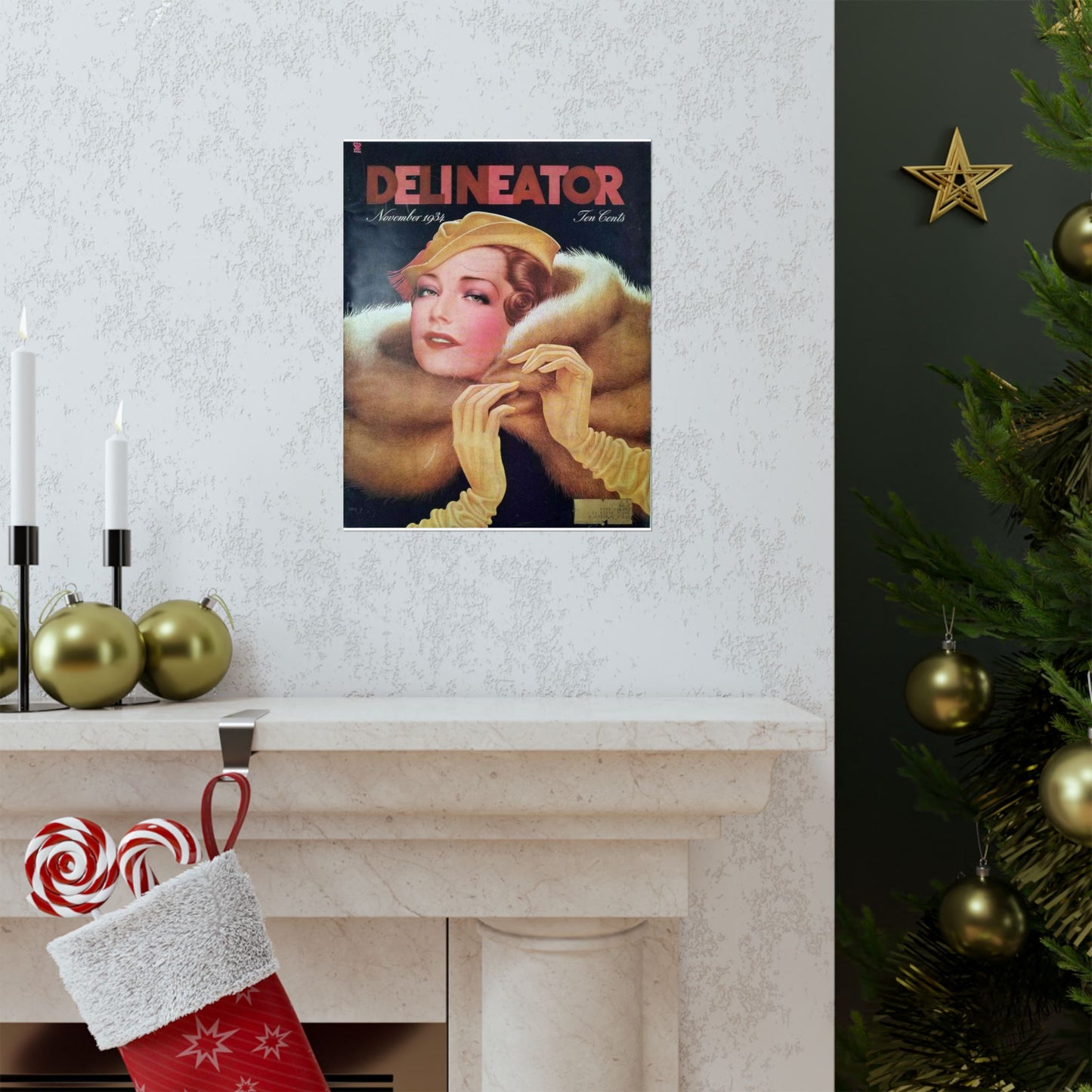 Delineator 1934-11 - Art Deco public domain image High Quality Matte Wall Art Poster for Home, Office, Classroom