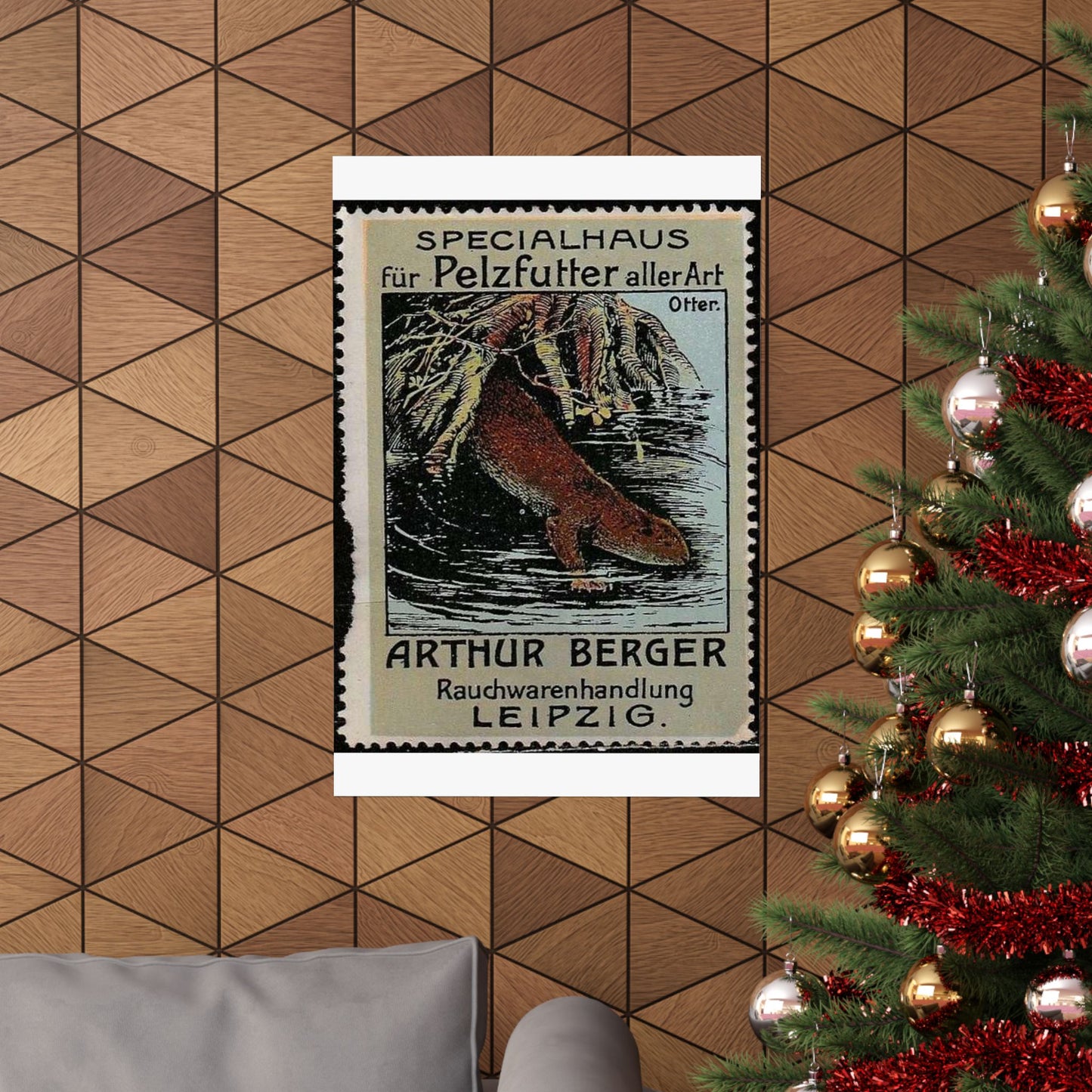 Arthur Berger, fur trader in Leipzig, c. 1910, brand advertisings (07) High Quality Matte Wall Art Poster for Home, Office, Classroom