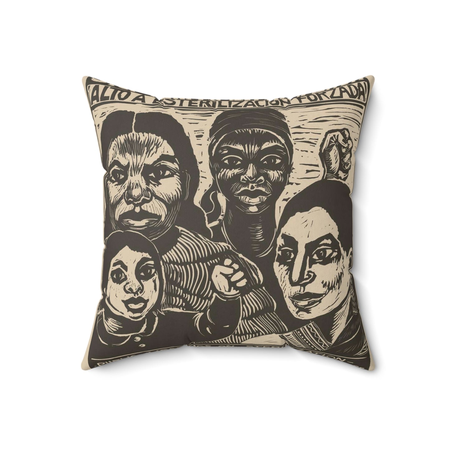 Stop forced sterilization - American Art Poster Decorative Accent Square Pillow