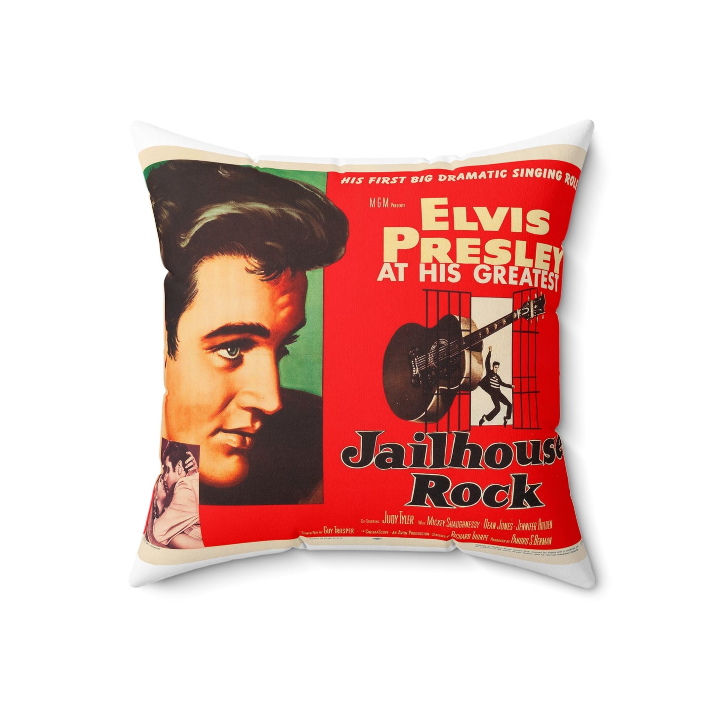 Jailhouse Rock (1957 poster - half-sheet) Decorative Accent Square Pillow