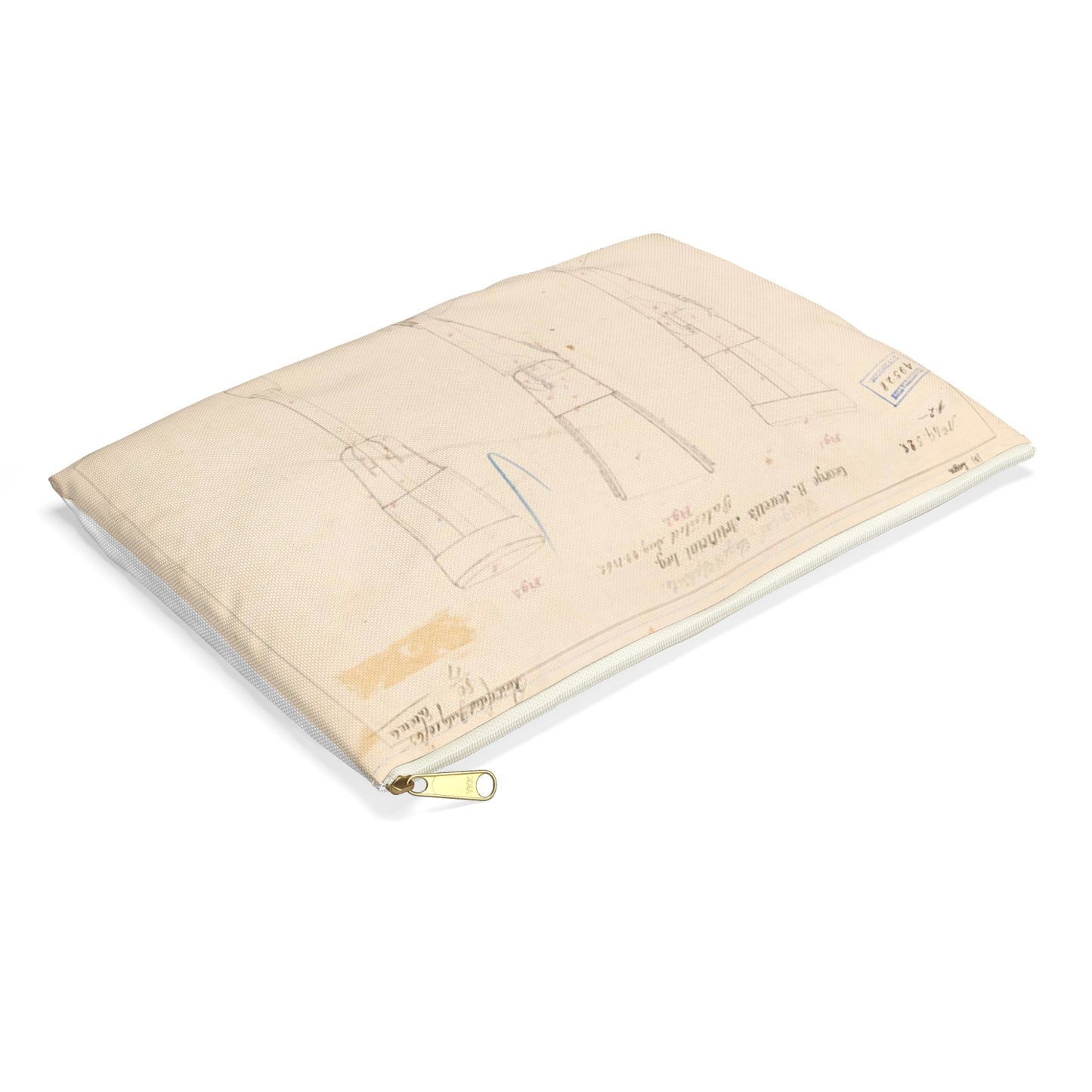 Patent drawing - Drawing of Artificial Leg Public domain image Large Organizer Pouch with Black Zipper