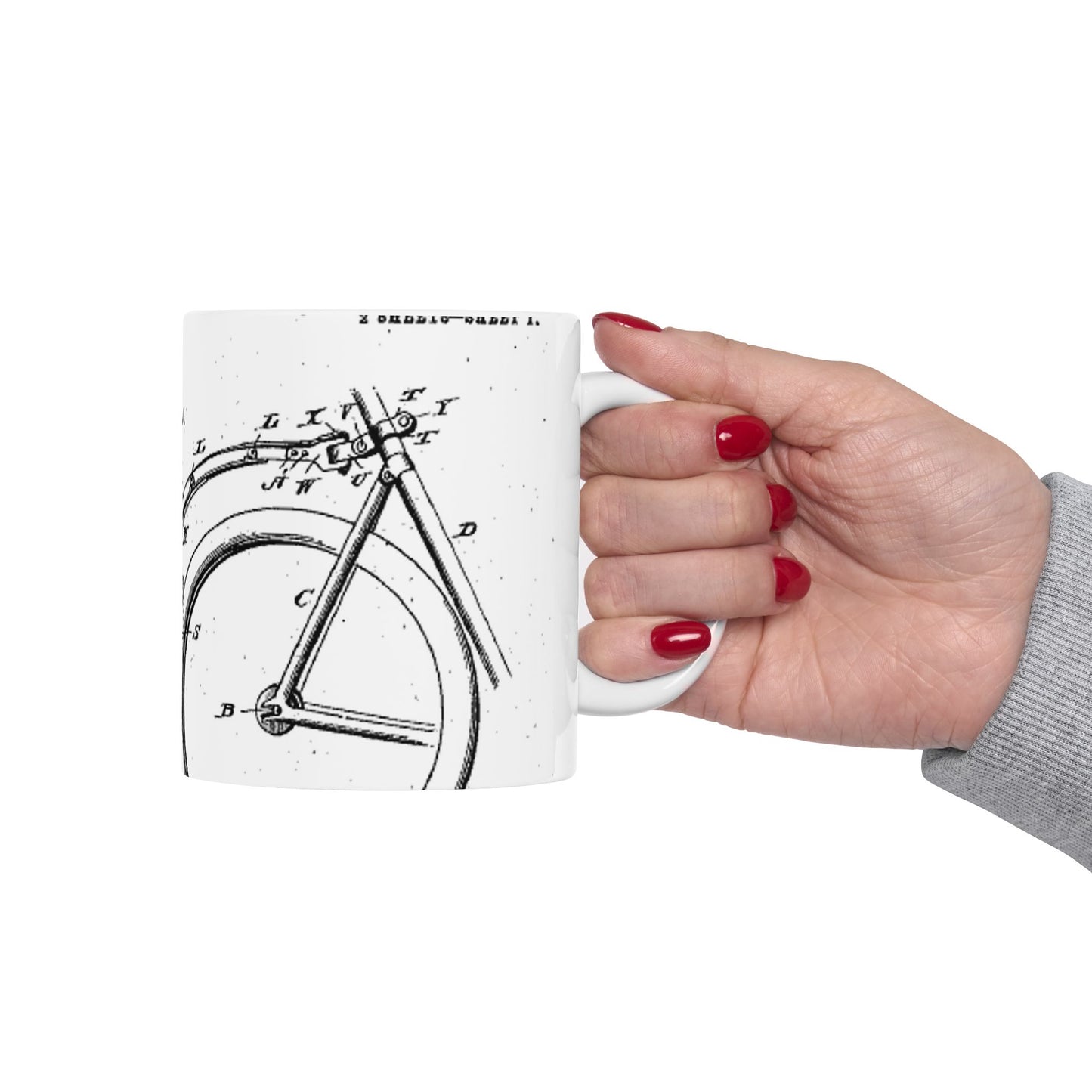 Patent Drawing of Engine - Bicycle Trailer Patent (1903) Public domain image Beautiful Novelty Ceramic Coffee Mug 11oz