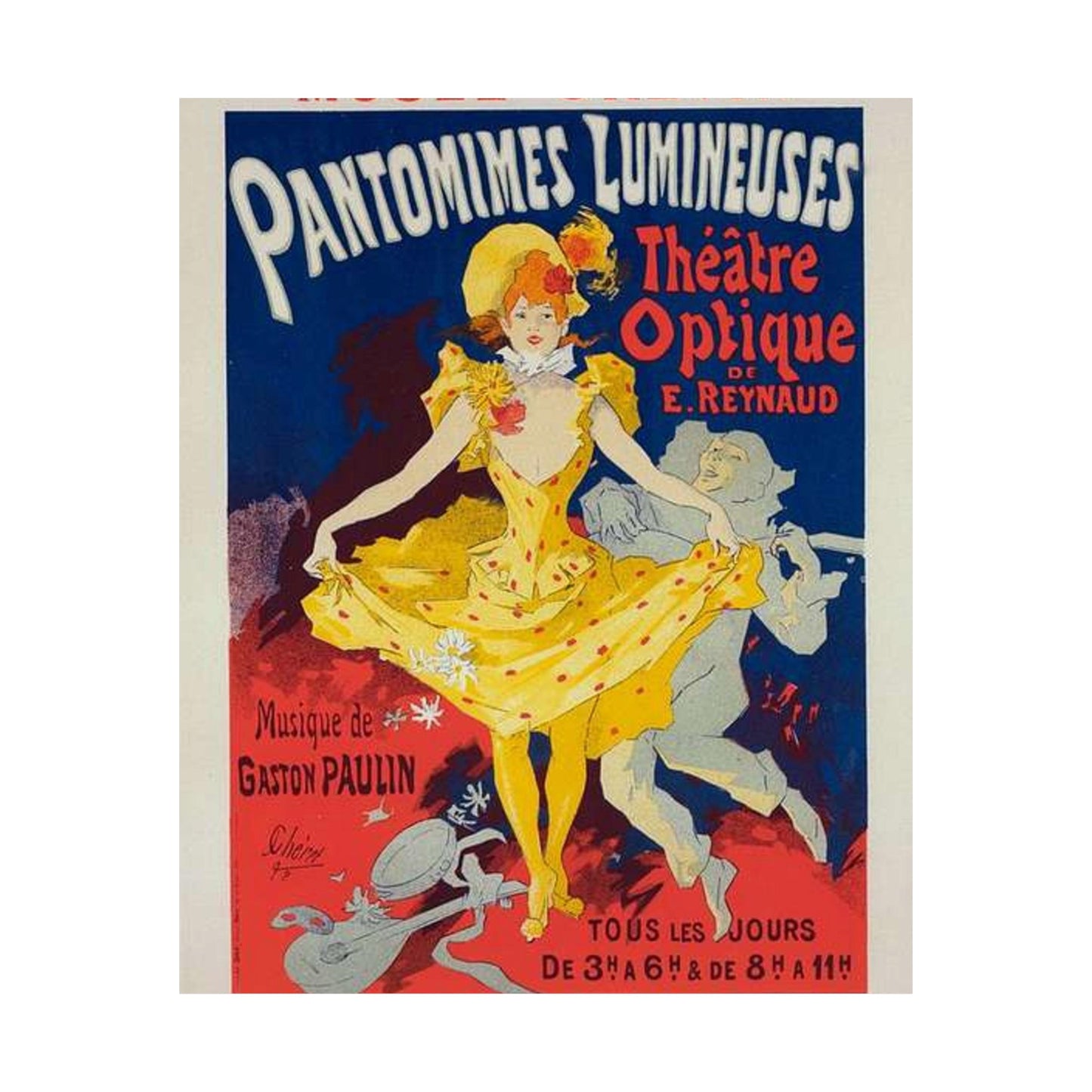 Affiche pour le Musée Grévin, "Pantomimes lumineuses". High Quality Matte Wall Art Poster for Home, Office, Classroom