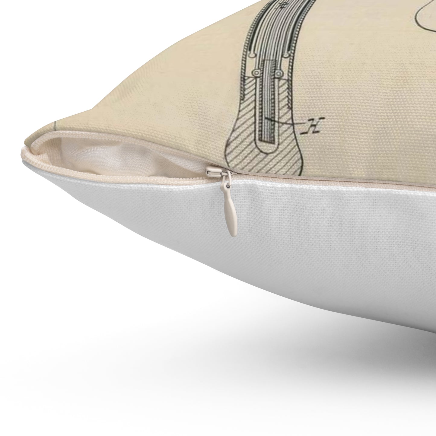 Patent drawing - for H. A. Whiting and W. J. Winghart's Umbrella and Cane Combined Public domain image Decorative Accent Square Pillow