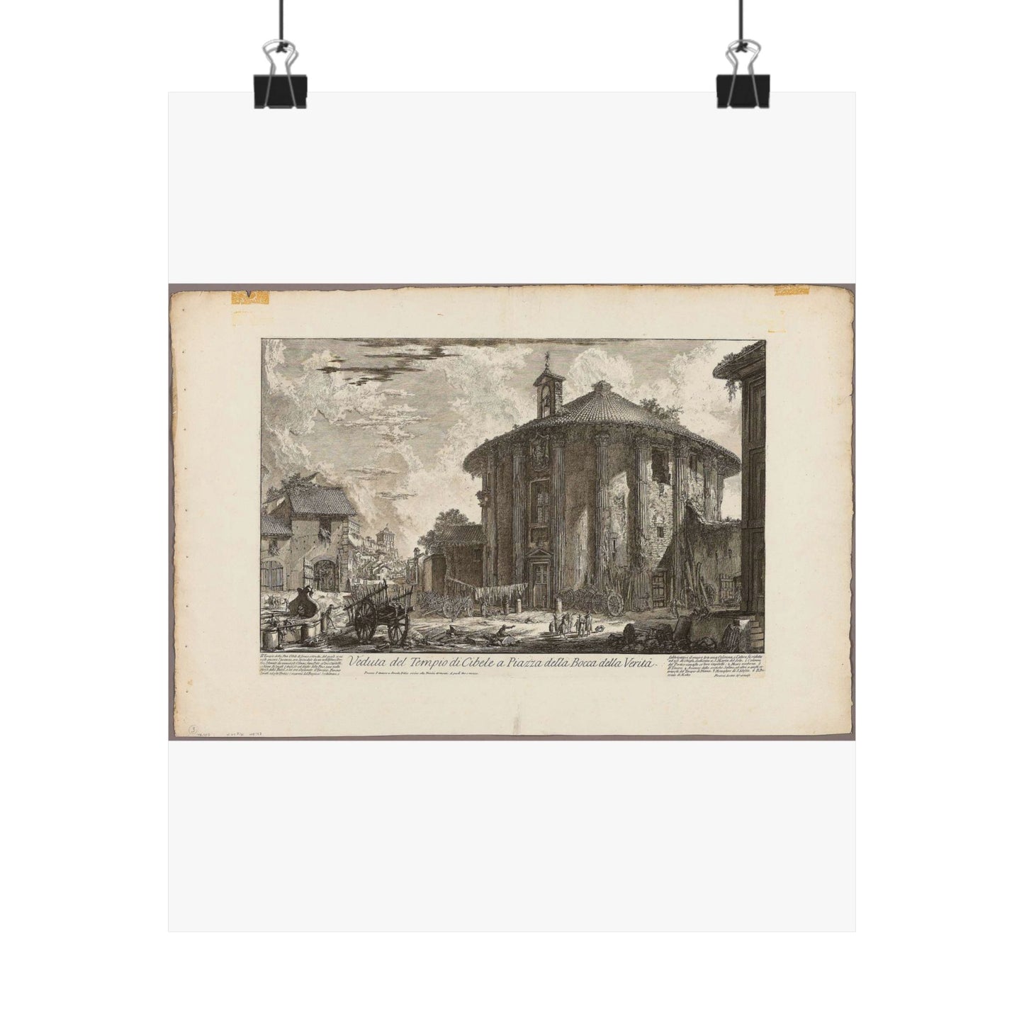 View of the Temple of Cybele in the Piazza of the Bocca della Verità, from Views of Rome High Quality Matte Wall Art Poster for Home, Office, Classroom