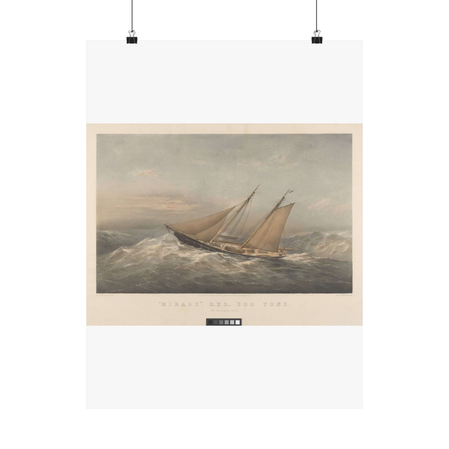 Mirage, R.Y.S., 200 Tons. 5th October 1872 RMG PY8772 High Quality Matte Wall Art Poster for Home, Office, Classroom