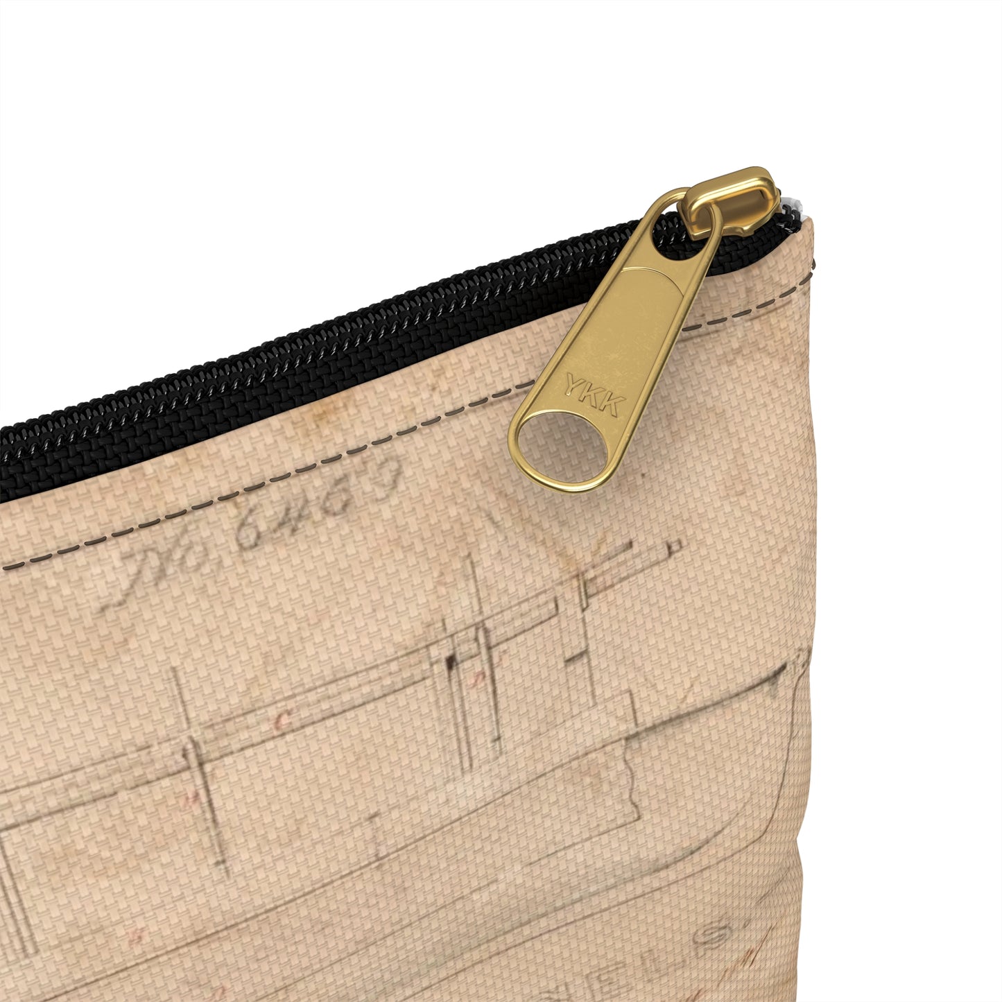 Patent drawing - Abraham Lincoln's for Improved Manner of Buoying Vessels Public domain image Large Organizer Pouch with Black Zipper