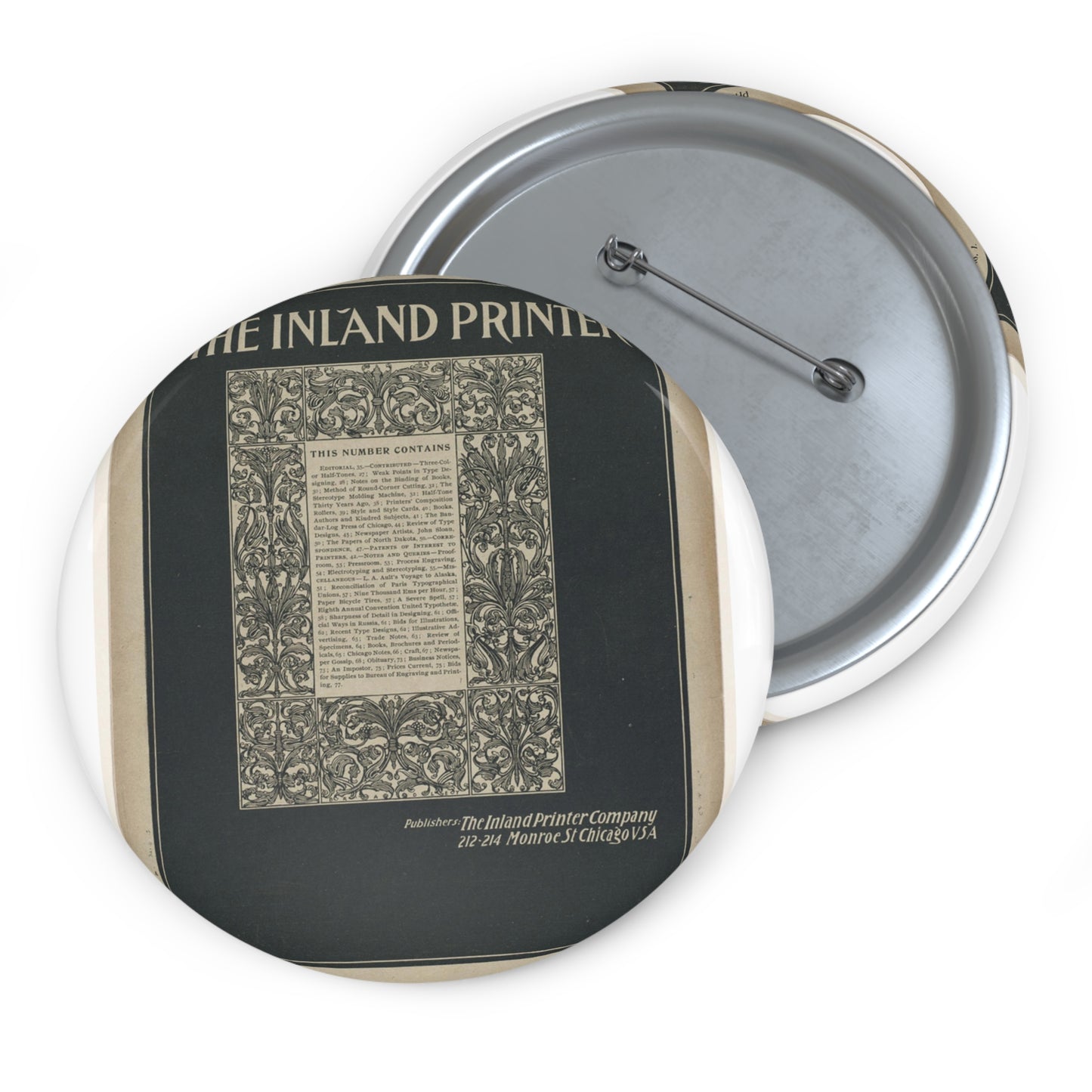 The inland printer, October 1894 Pin Buttons with Crisp Design