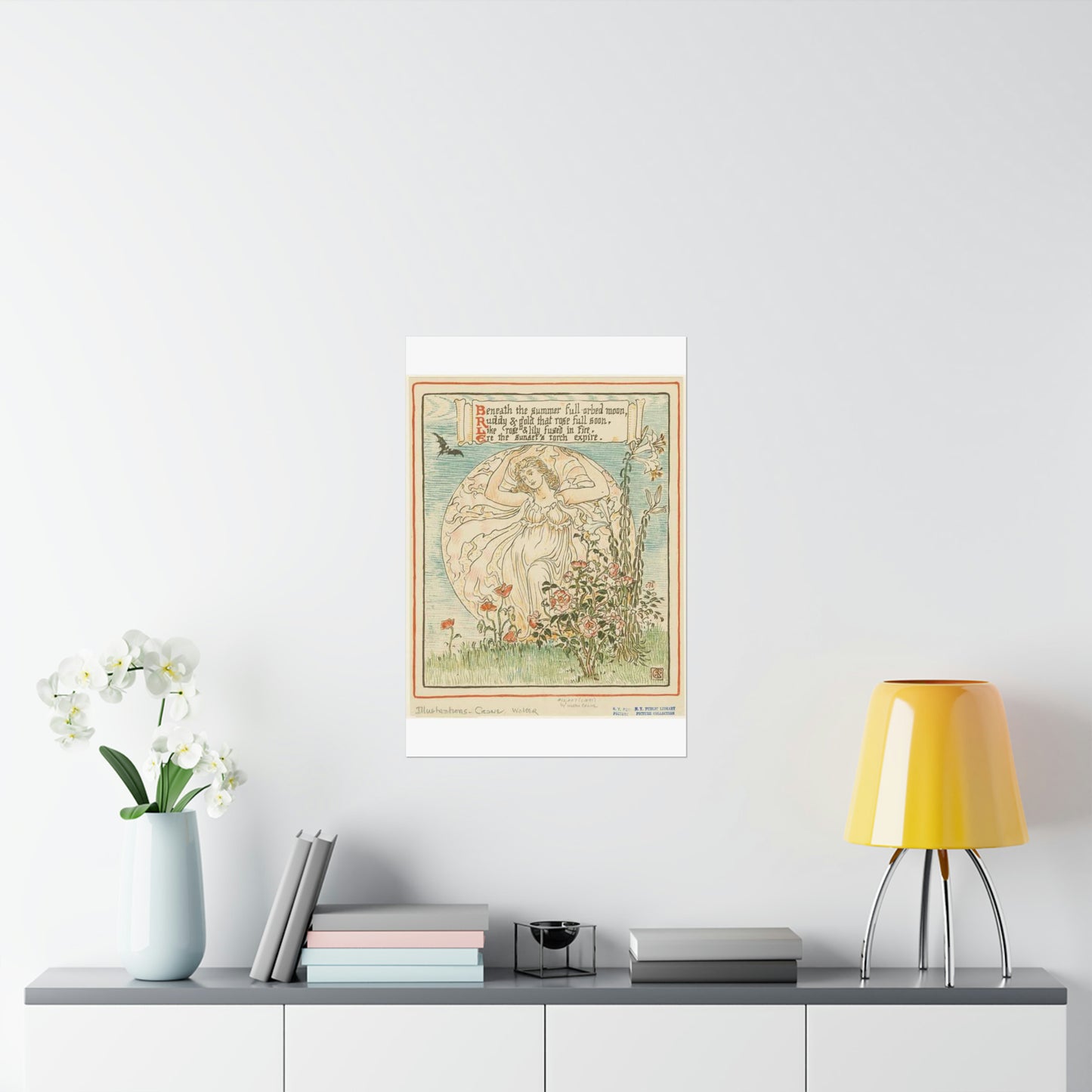 Beneath the summer full-orbed moon, ruddy & gold that rose full soon." High Quality Matte Wall Art Poster for Home, Office, Classroom
