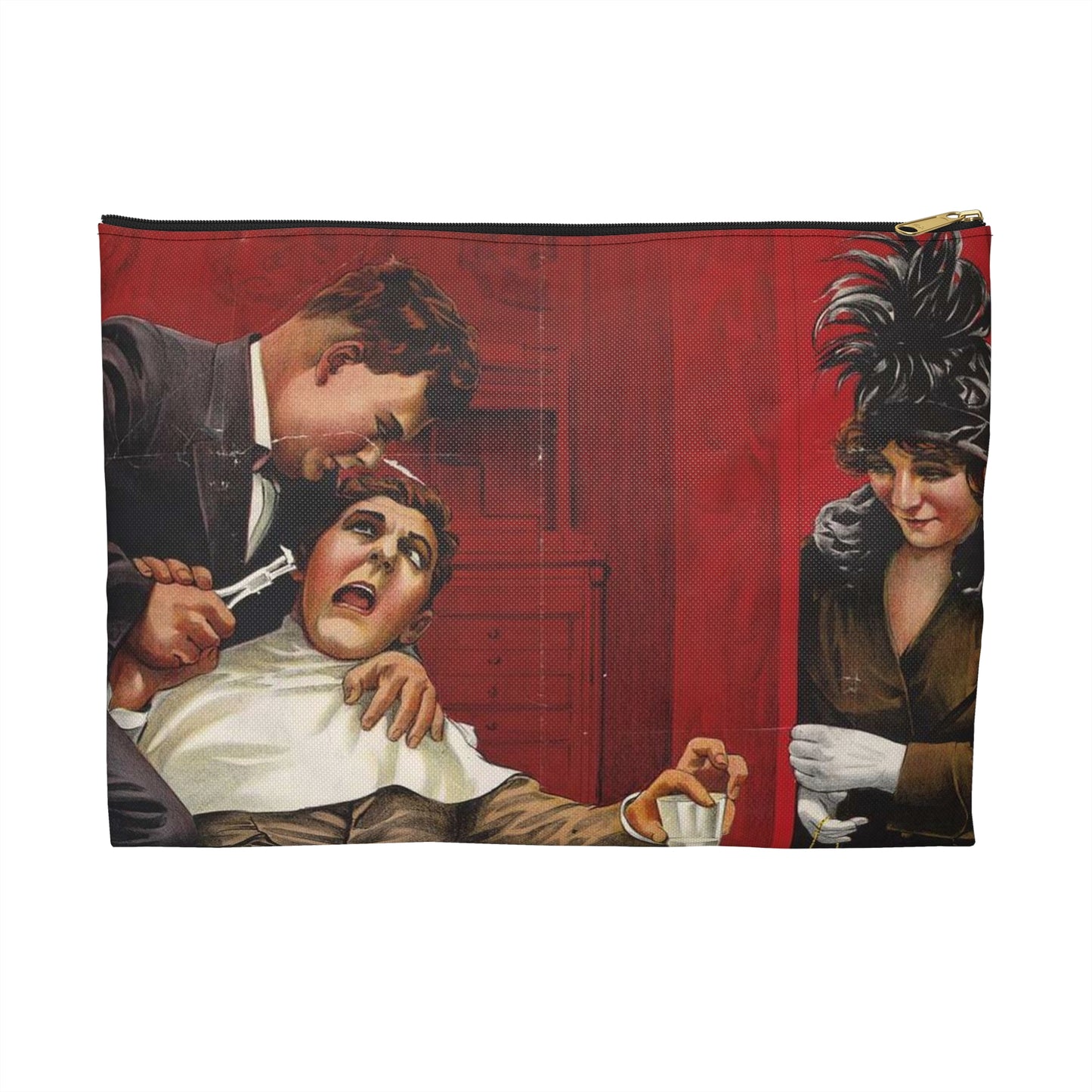 The mysterious beauty Following a phantom love. Large Organizer Pouch with Black Zipper