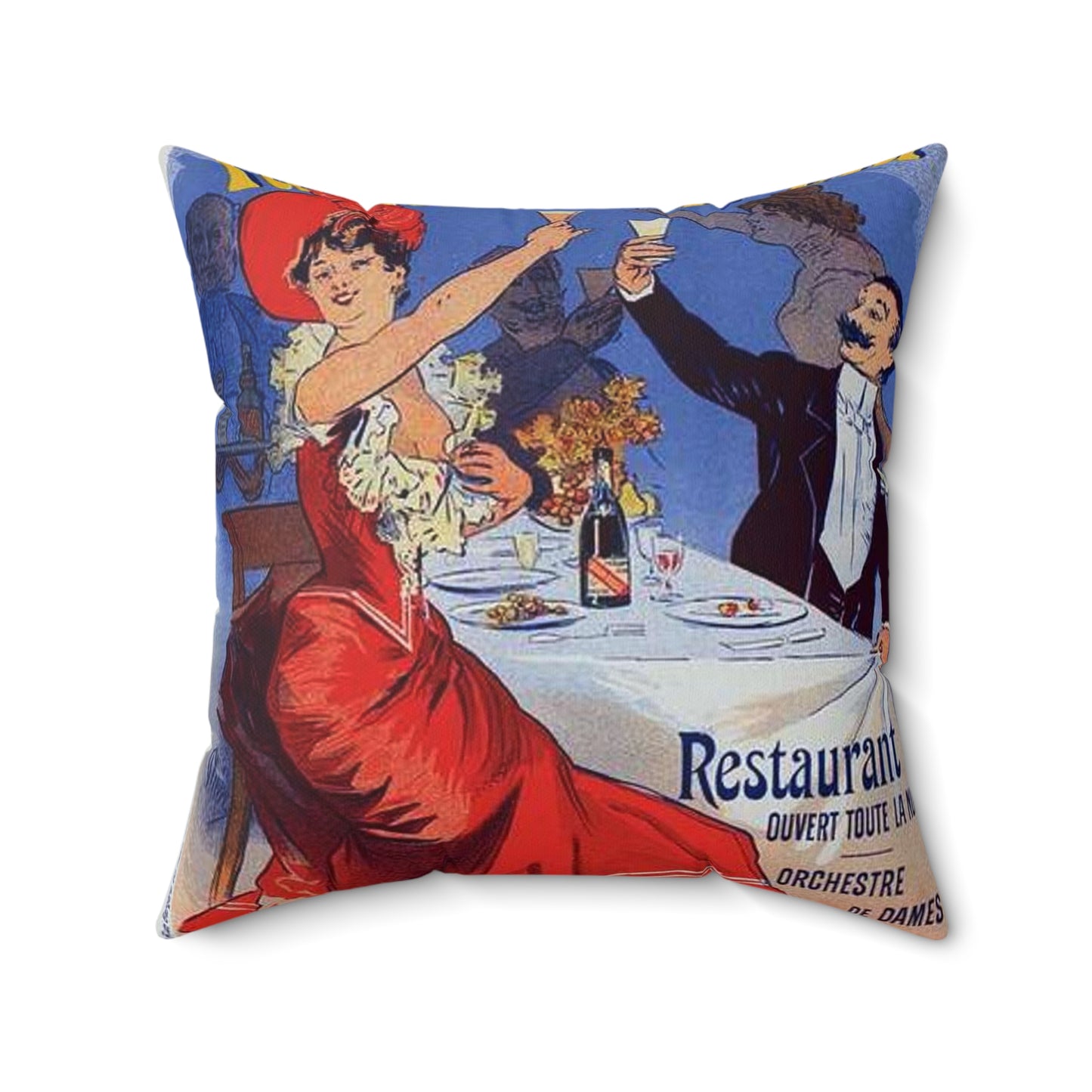 Affiche pour la "Taverne Olympia". Decorative Accent Square Pillow