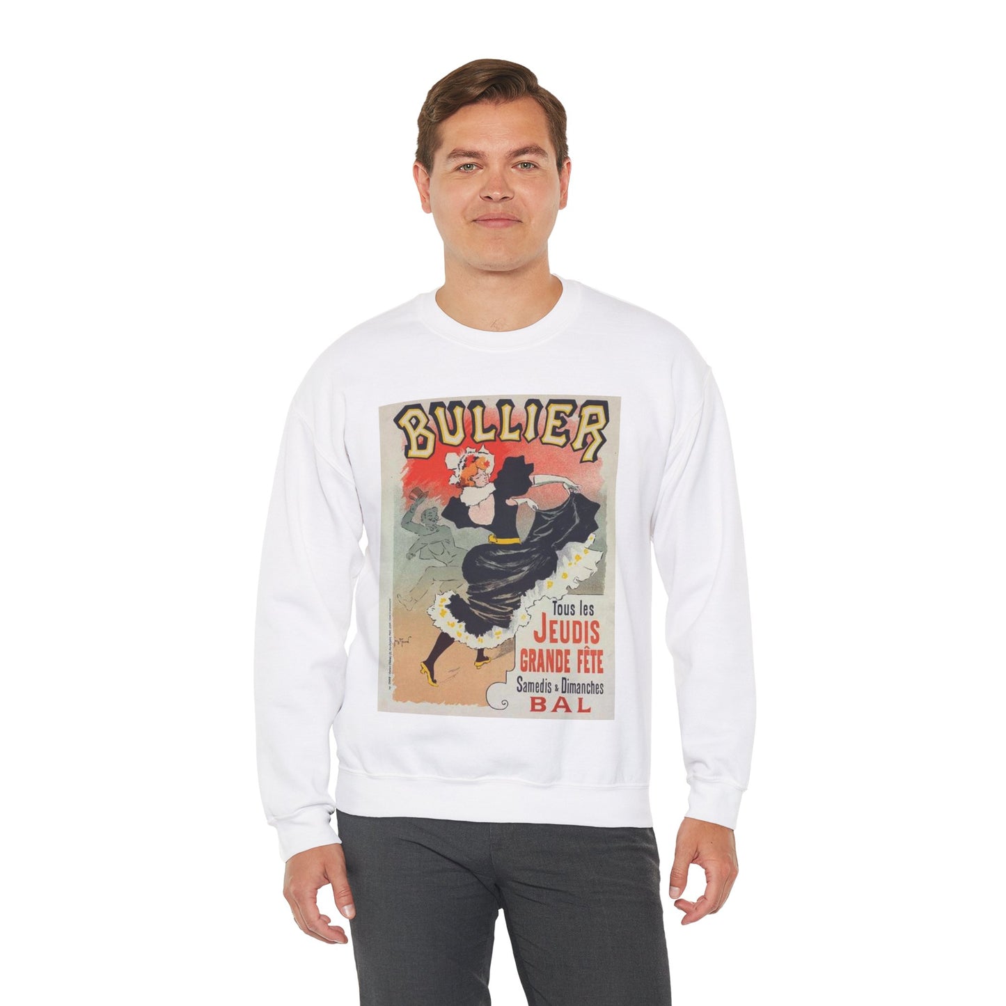 Affiche pour le "Bal Bullier".. Public domain reproduction. White Heavy Blend Adult Crew Neck SweatShirt