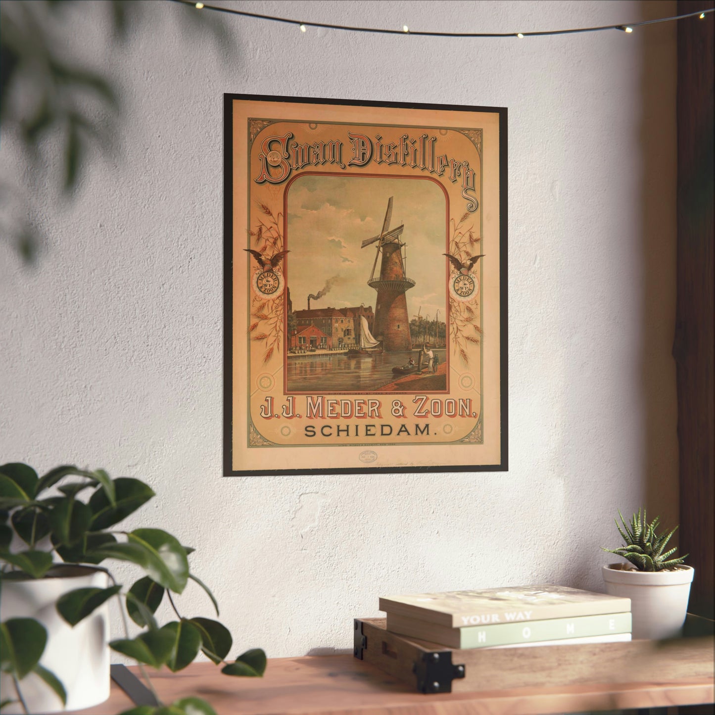 Swan Distillery, J.J. Meder & Zoon, Schiedam High Quality Matte Wall Art Poster for Home, Office, Classroom