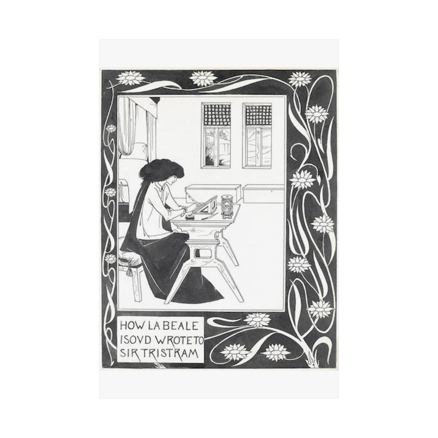 How la Beale Isoud wrote to Sir Tristram High Quality Matte Wall Art Poster for Home, Office, Classroom