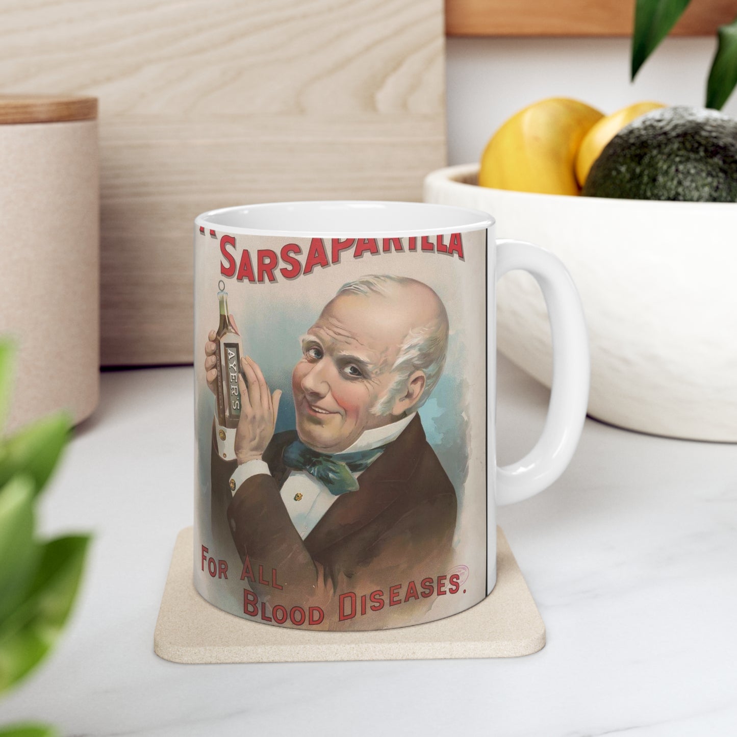 Ayer's sarsaparilla, for all blood diseases, cures others, will cure you Beautiful Novelty Ceramic Coffee Mug 11oz