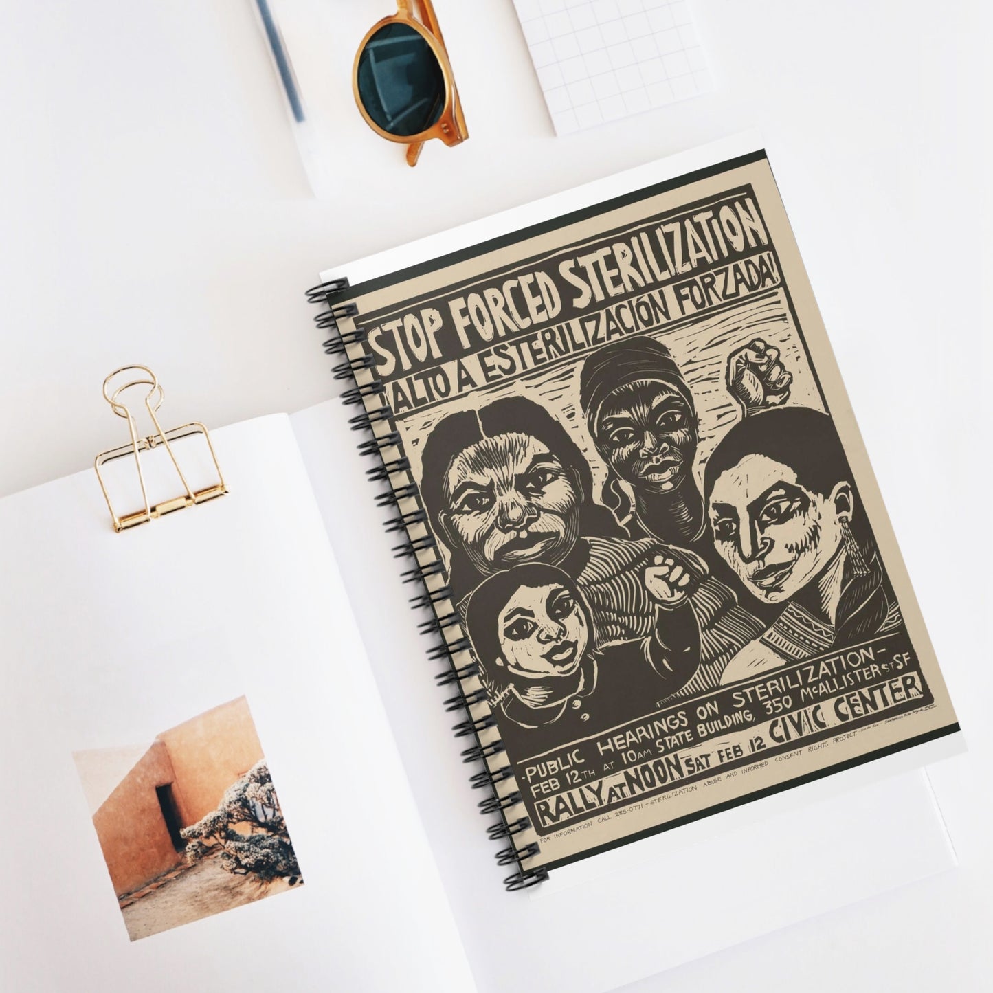 Stop forced sterilization - American Art Poster Spiral Bound Ruled Notebook with Printed Cover