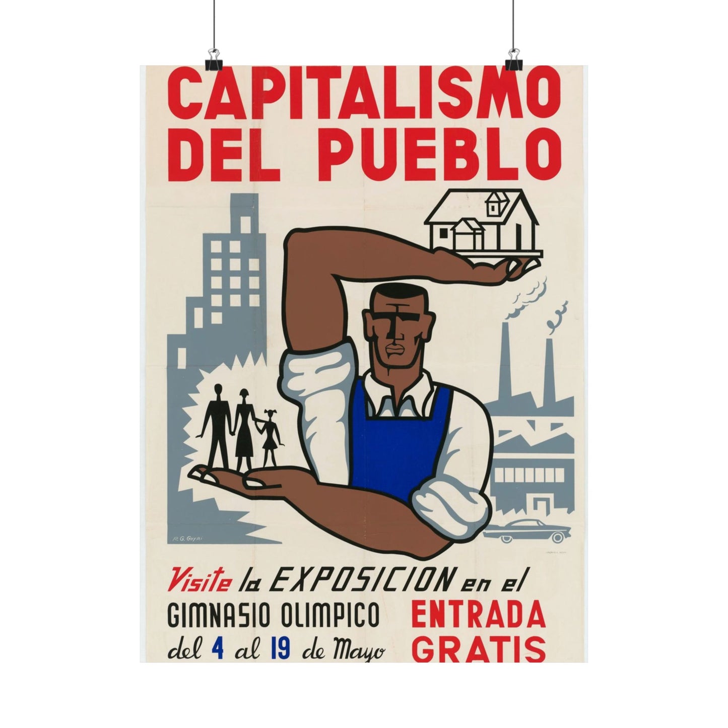 People's Capitalism Poster, United States information service propaganda High Quality Matte Wall Art Poster for Home, Office, Classroom
