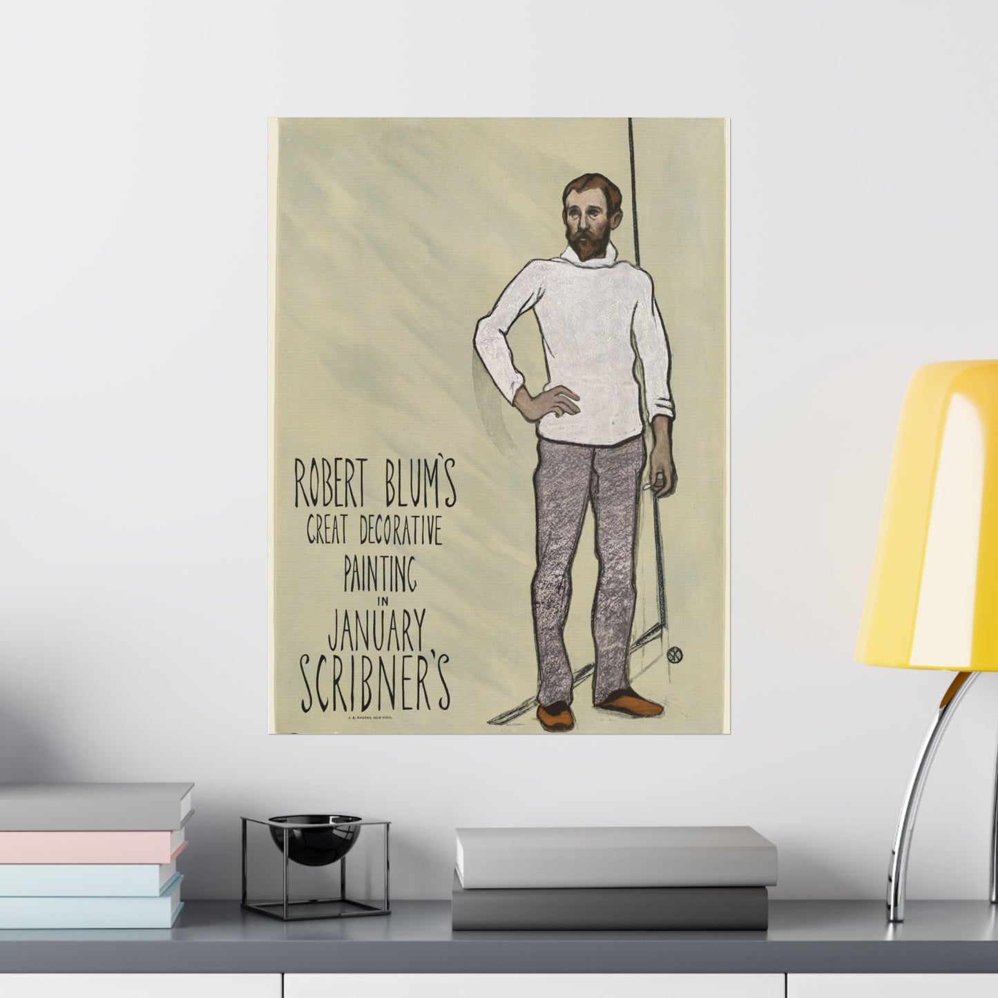 Robert Blum's great decorative painting in January Scribner's High Quality Matte Wall Art Poster for Home, Office, Classroom