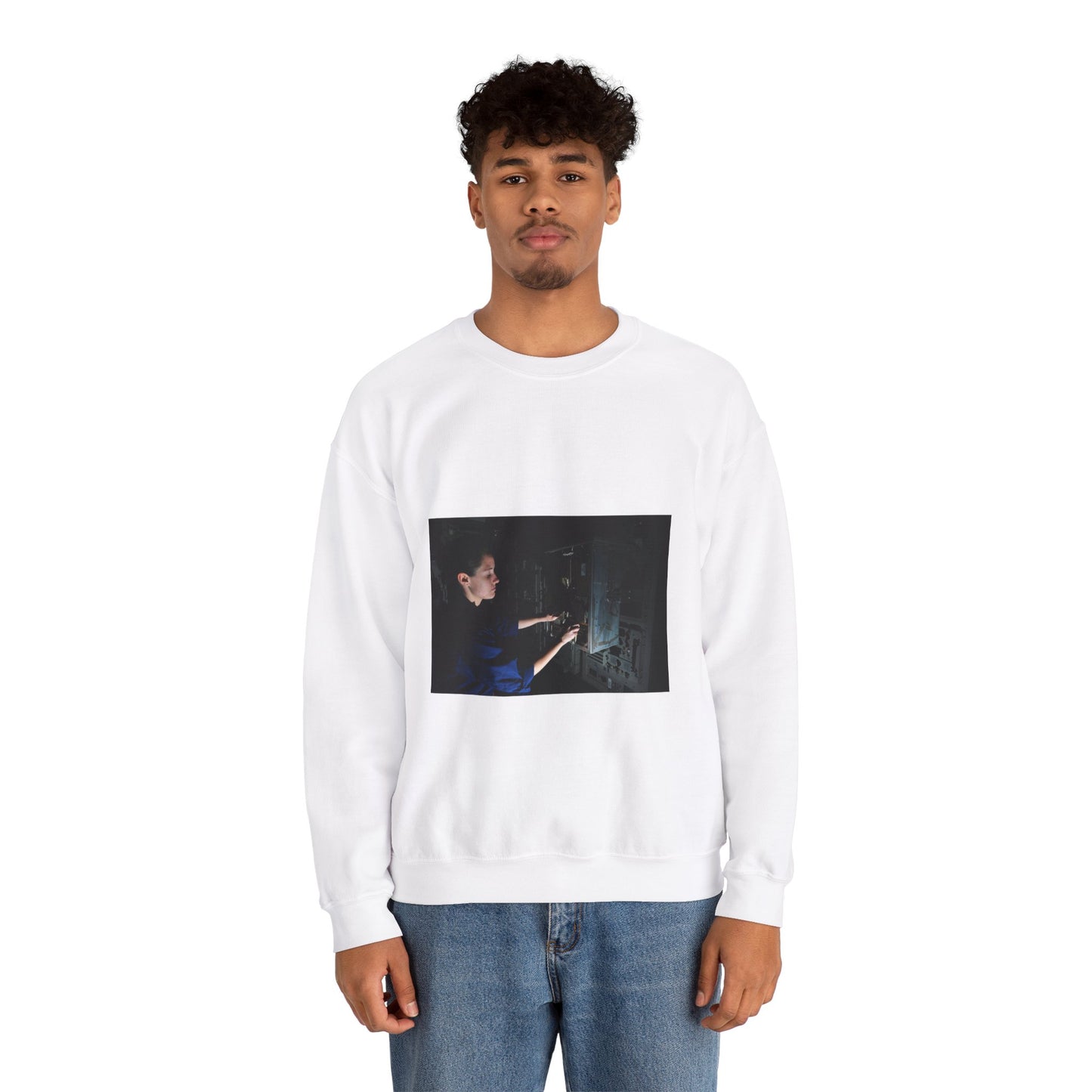 U.S. Navy Electronics Technician 3rd Class Kelly Hall White Heavy Blend Adult Crew Neck SweatShirt